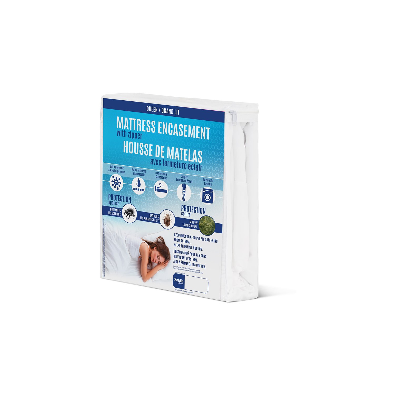 Mattress Protection Bed Bug Cover Pad Queen White, Protector