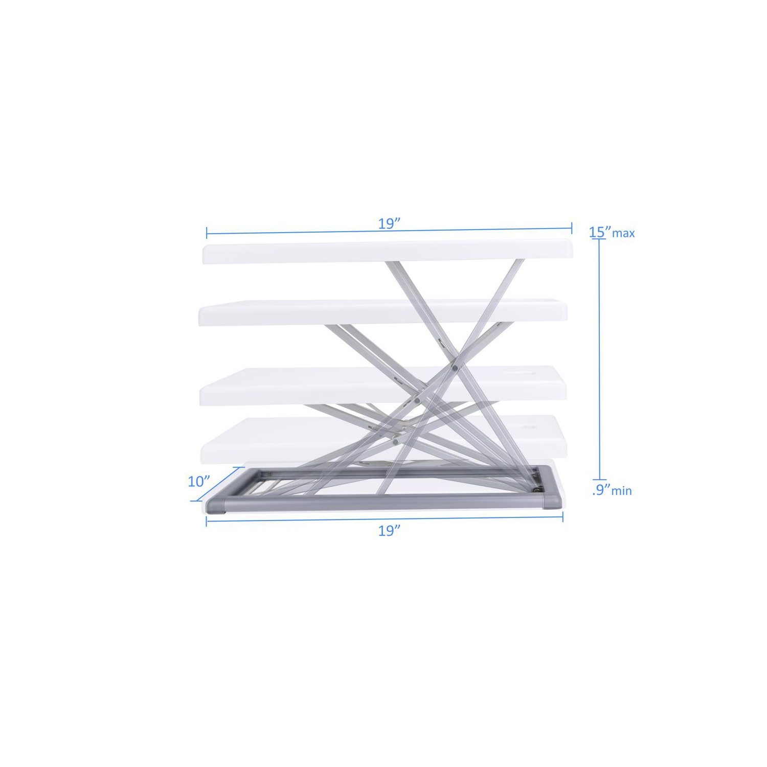 Rocelco 19" Portable Desk Riser | Height Adjustable Travel Standing Desk Converter | Premium Compact Sit Stand Up Laptop Risin