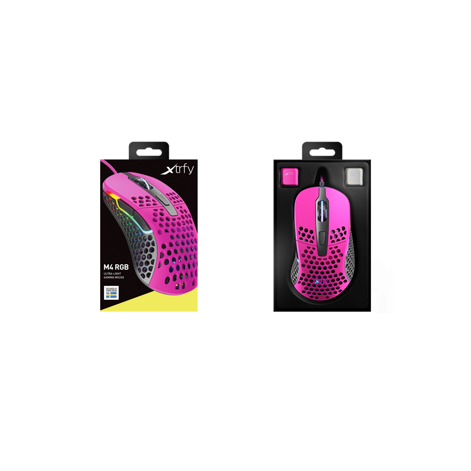Xtrfy M4 RGB Lightweight Gaming Mouse - Pink