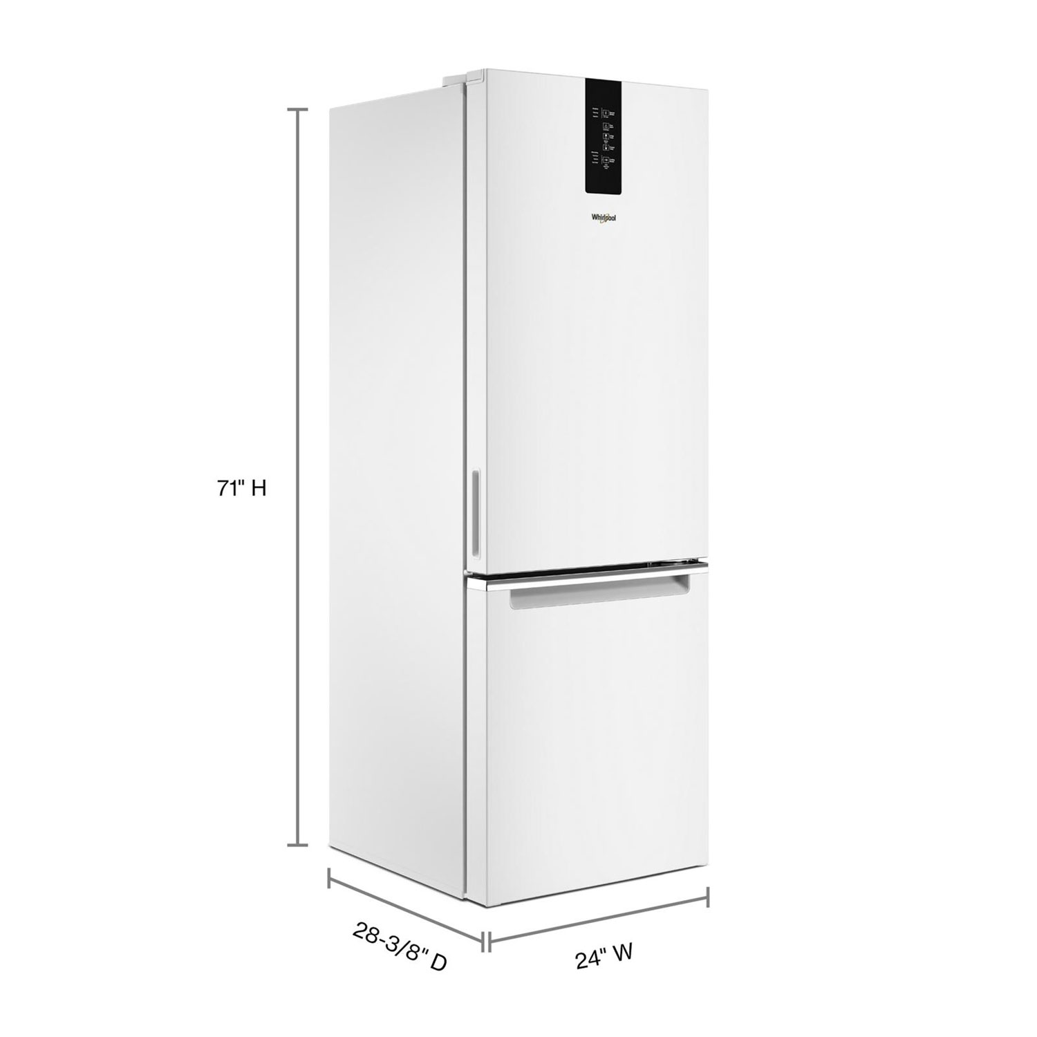 Réfrigérateur à congélateur inférieur 24 po 12,7 pi³ de Whirlpool - Blanc