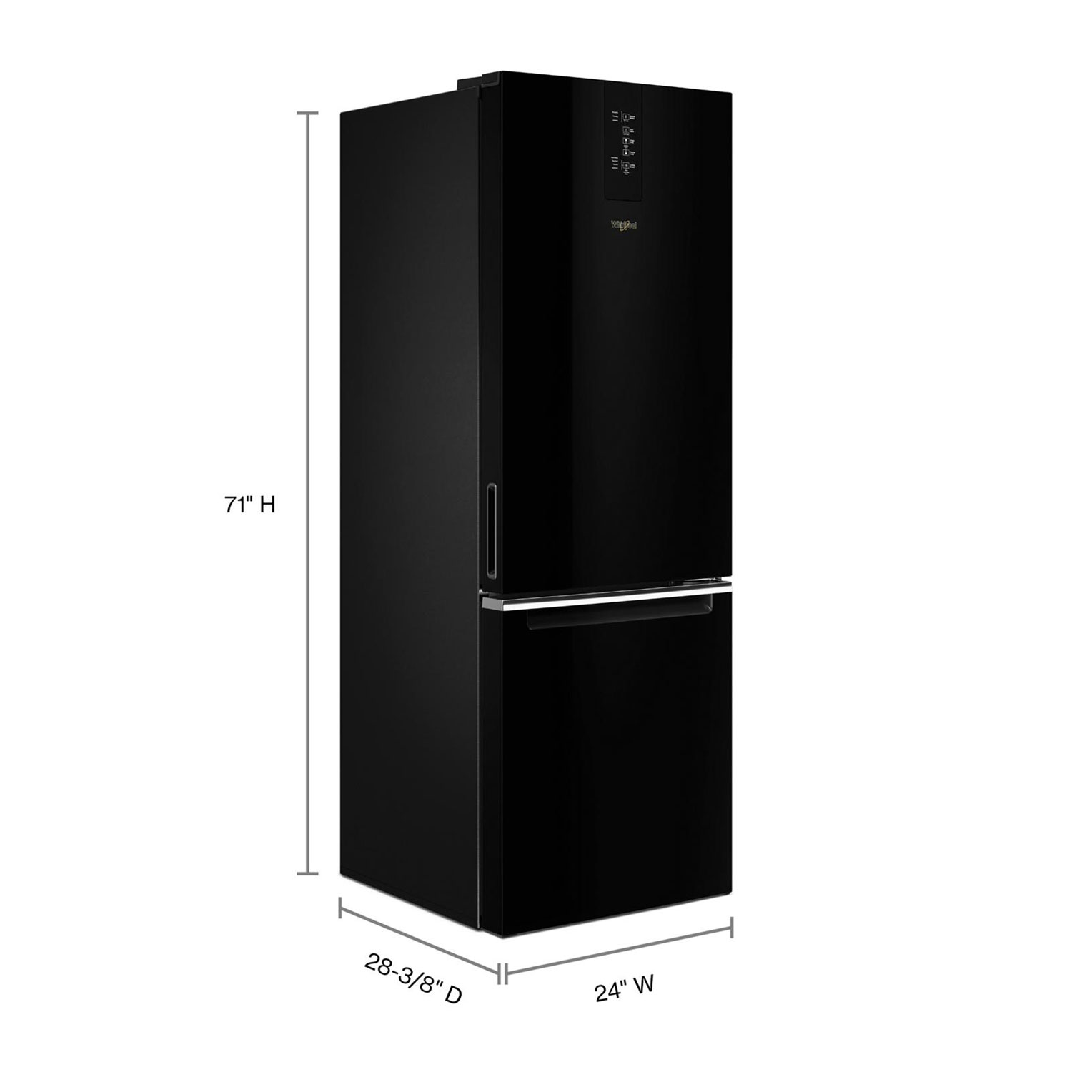 Whirlpool 24" 12.7 Cu. Ft. Bottom Freezer Refrigerator - Black