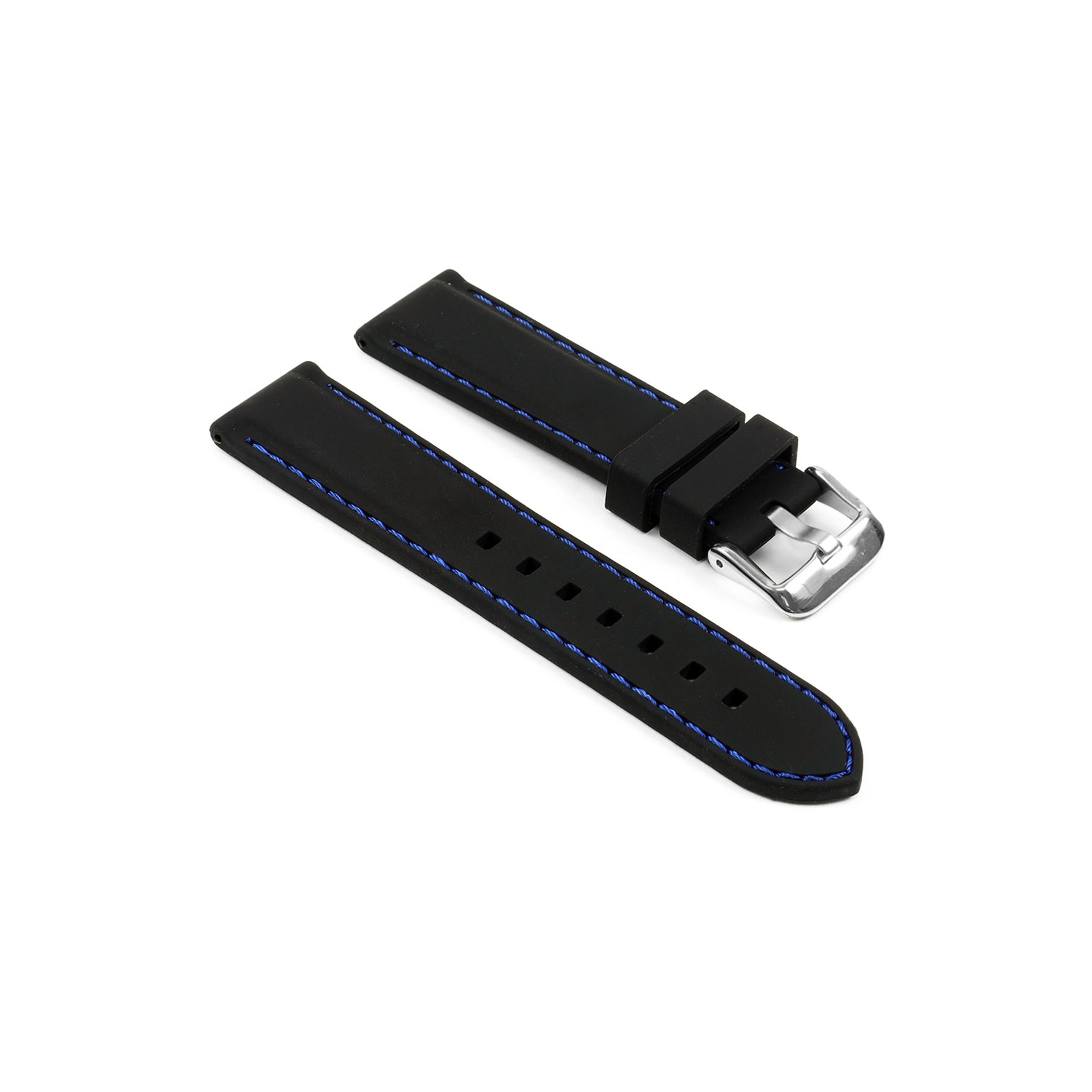 StrapsCo Bracelet de Montre 20mm de Plongée en Caoutchouc pour Samsung Galaxy Watch 42mm - Noir & Bleu