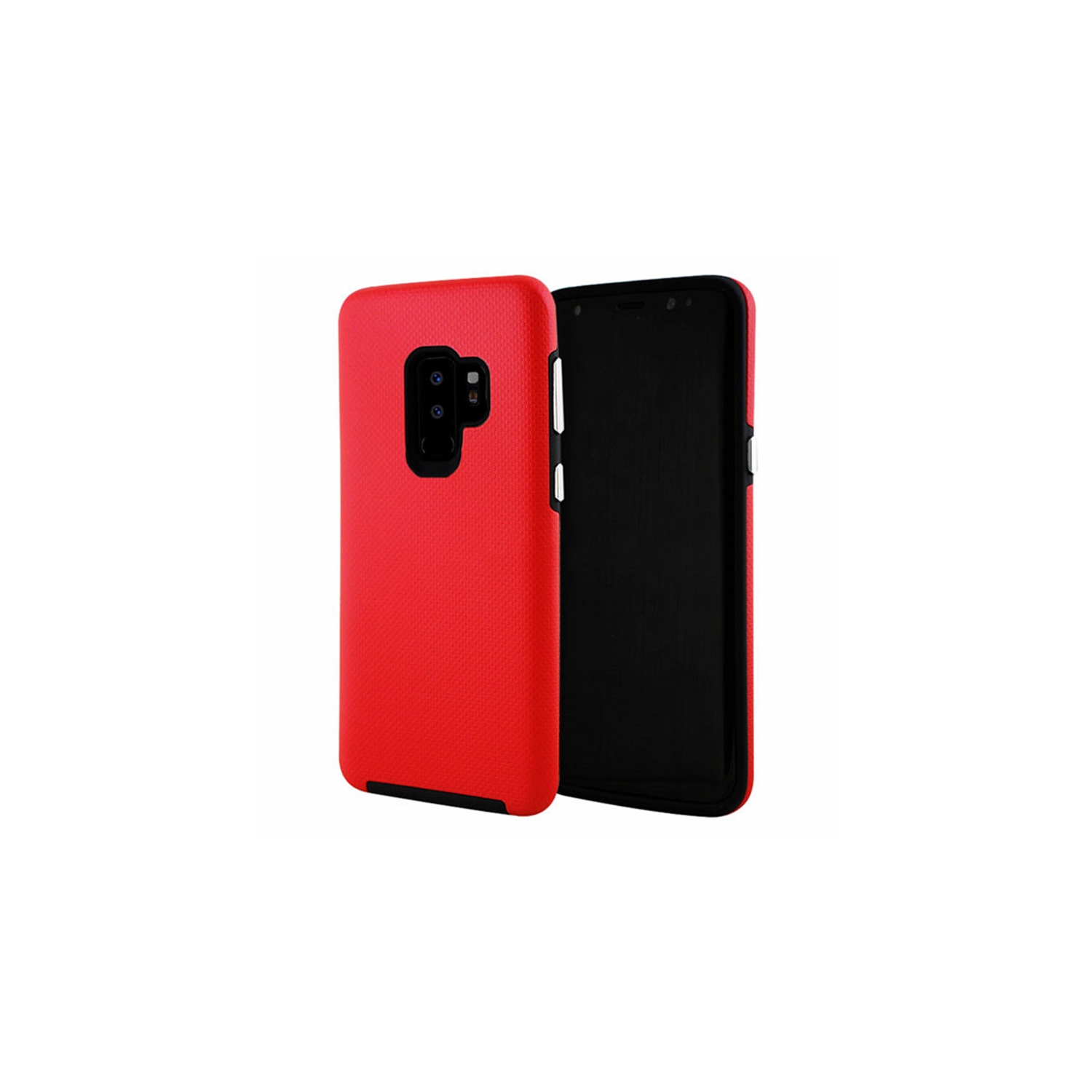 【CSmart】 Slim Fitted Hybrid Hard PC Shell Shockproof Scratch Resistant Case Cover for Samsung Galaxy S9 Plus, Red