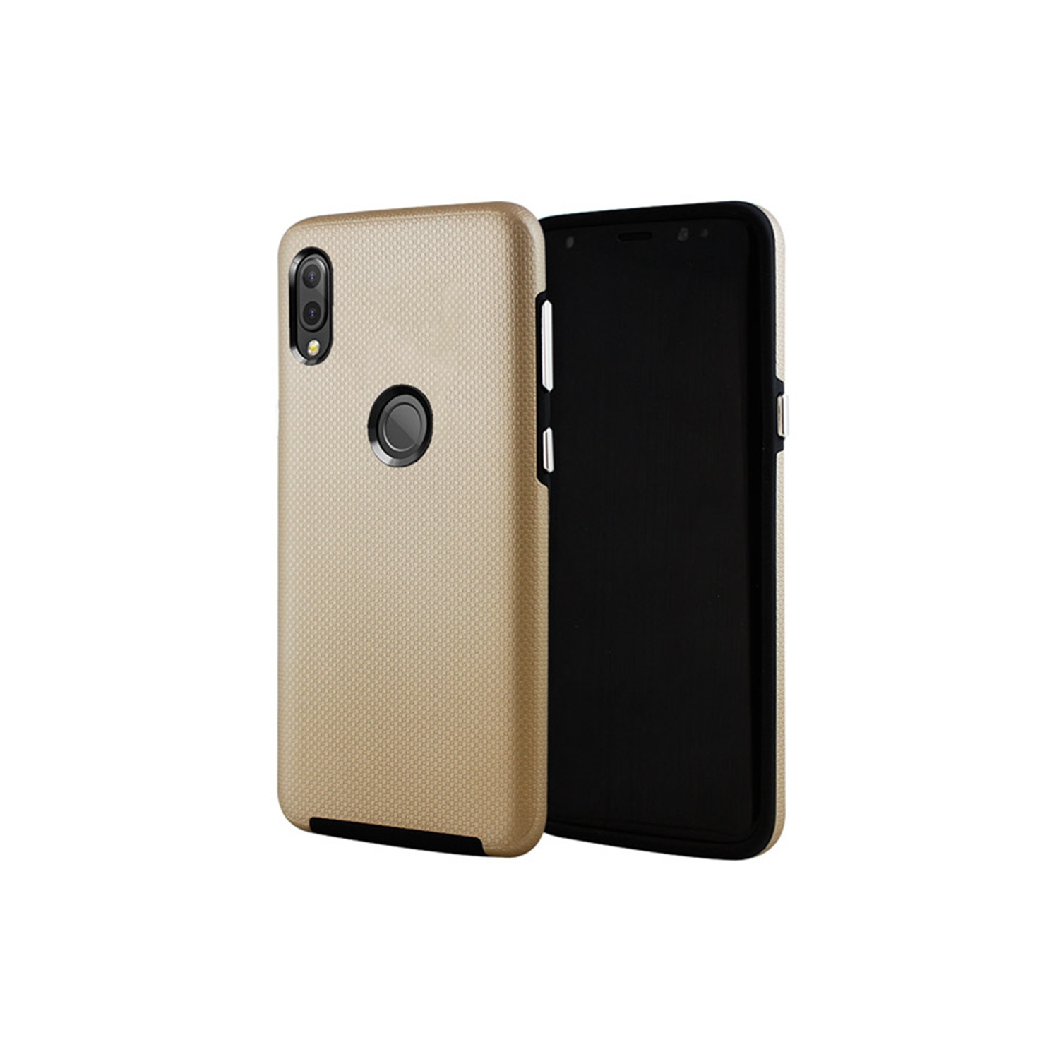 【CSmart】 Slim Fitted Hybrid Hard PC Shell Shockproof Scratch Resistant Case Cover for Samsung Galaxy A20, Gold