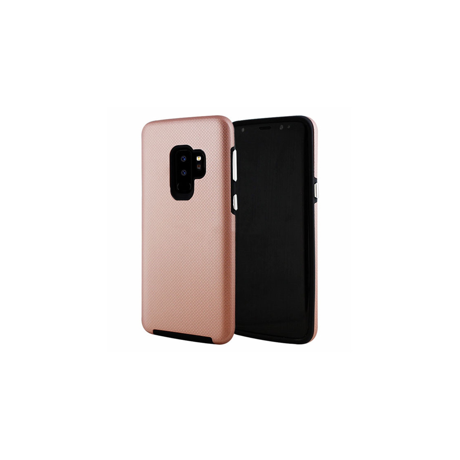 【CSmart】 Slim Fitted Hybrid Hard PC Shell Shockproof Scratch Resistant Case Cover for Samsung Galaxy S9 Plus, Rose Gold