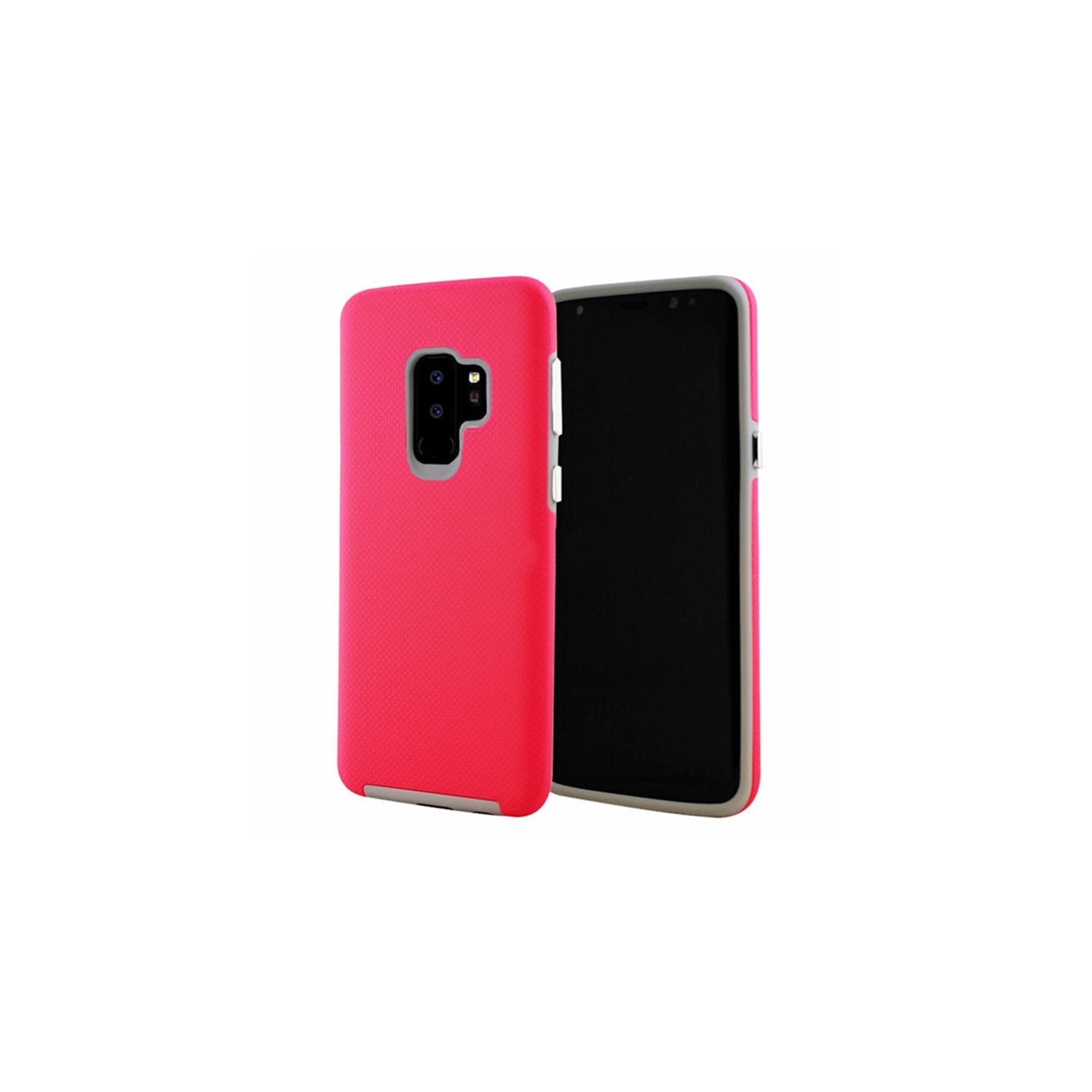 【CSmart】 Slim Fitted Hybrid Hard PC Shell Shockproof Scratch Resistant Case Cover for Samsung Galaxy S9 Plus, Hot Pink