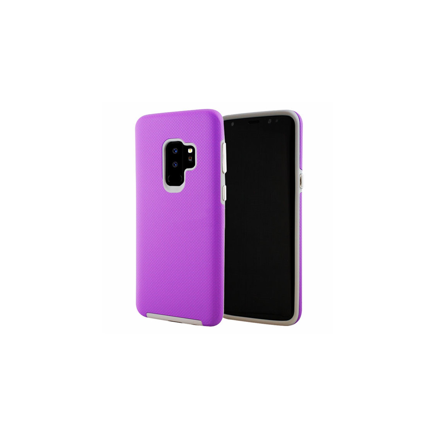 【CSmart】 Slim Fitted Hybrid Hard PC Shell Shockproof Scratch Resistant Case Cover for Samsung Galaxy S9 Plus, Purple