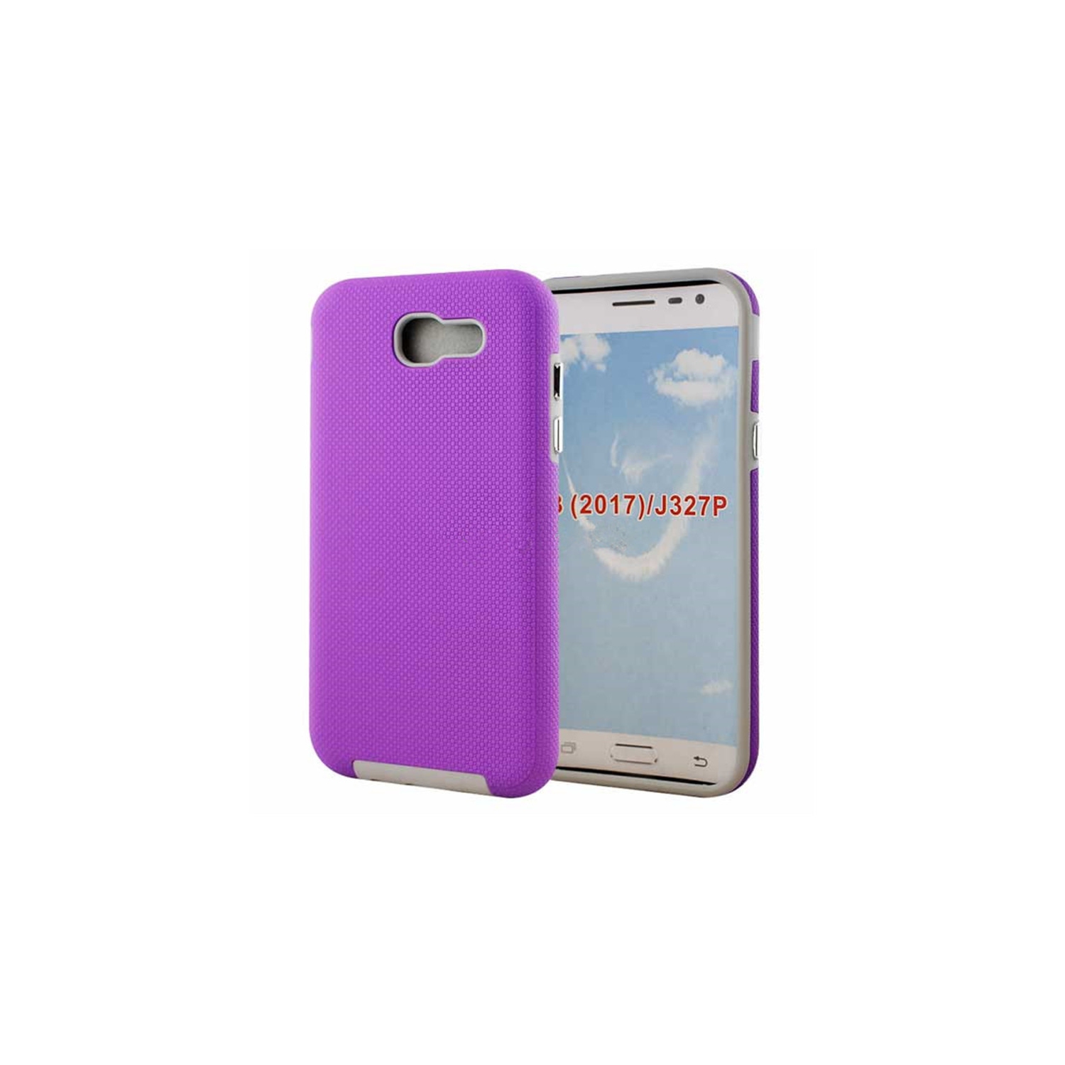 【CSmart】 Slim Fitted Hybrid Hard PC Shell Shockproof Scratch Resistant Case Cover for Samsung Galaxy J3 Prime 2017, Purple