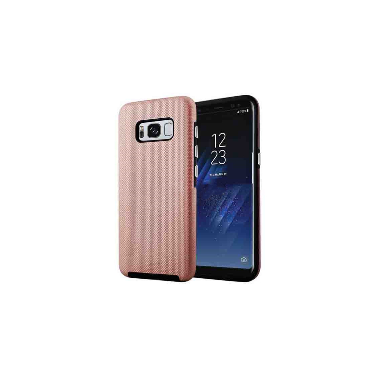 【CSmart】 Slim Fitted Hybrid Hard PC Shell Shockproof Scratch Resistant Case Cover for Samsung Galaxy S8, Rose Gold