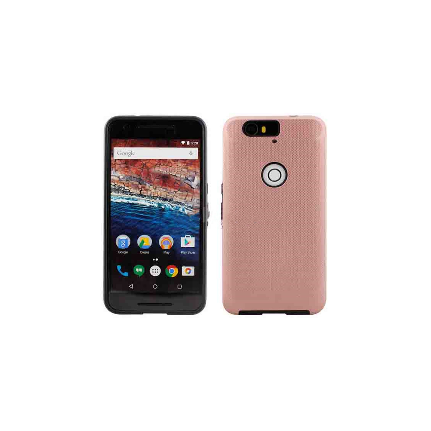 【CSmart】 Slim Fitted Hybrid Hard PC Shell Shockproof Scratch Resistant Case Cover for Huawei Nexus 6P, Rose Gold