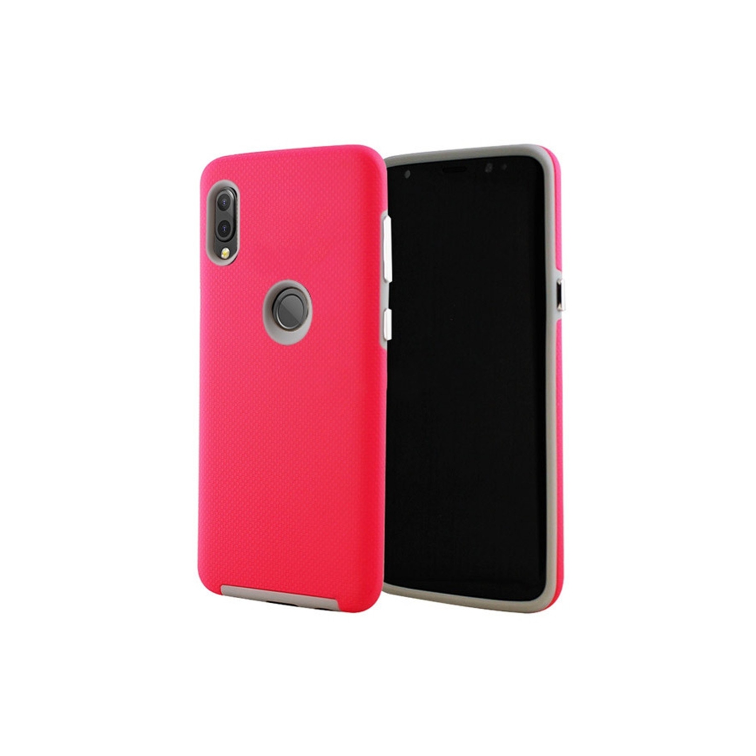【CSmart】 Slim Fitted Hybrid Hard PC Shell Shockproof Scratch Resistant Case Cover for Samsung Galaxy A20, Hot Pink