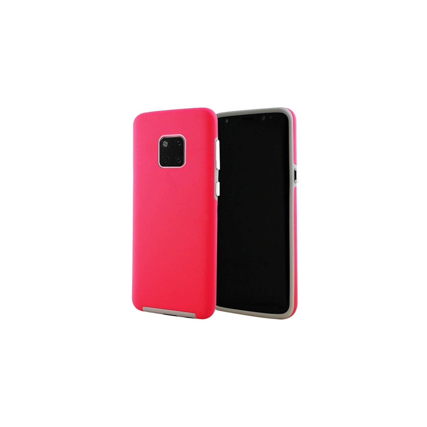 【CSmart】 Slim Fitted Hybrid Hard PC Shell Shockproof Scratch Resistant Case Cover for Huawei Mate 20 Pro, Hot Pink
