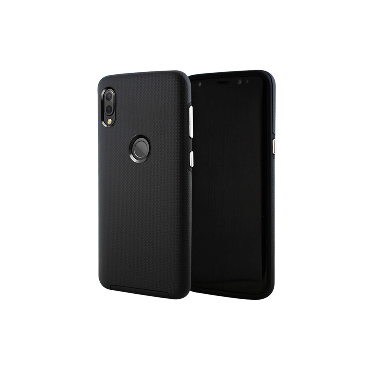 【CSmart】 Slim Fitted Hybrid Hard PC Shell Shockproof Scratch Resistant Case Cover for Samsung Galaxy A20, Black