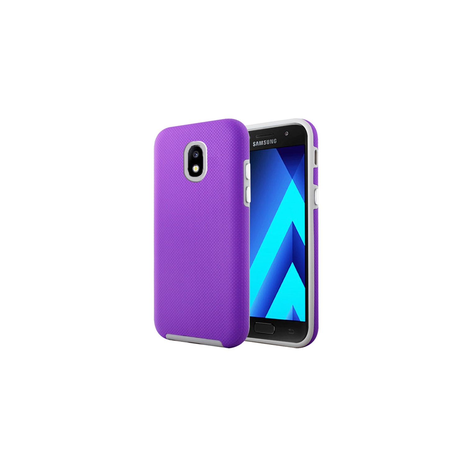 【CSmart】 Slim Fitted Hybrid Hard PC Shell Shockproof Scratch Resistant Case Cover for Samsung Galaxy J3 2018, Purple