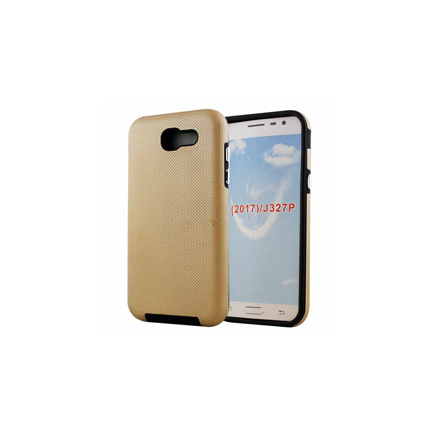 【CSmart】 Slim Fitted Hybrid Hard PC Shell Shockproof Scratch Resistant Case Cover for Samsung Galaxy J3 Prime 2017, Gold