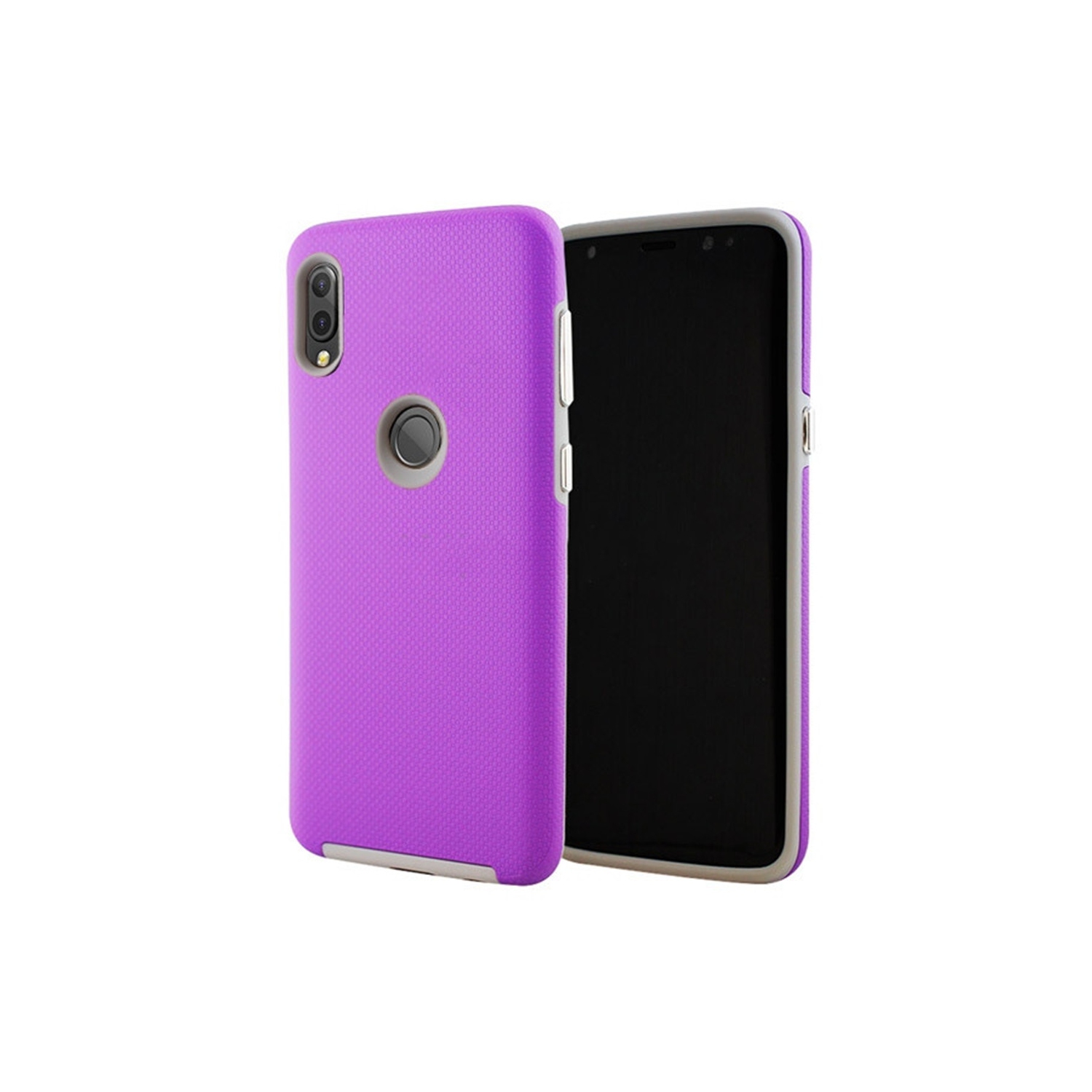 【CSmart】 Slim Fitted Hybrid Hard PC Shell Shockproof Scratch Resistant Case Cover for Samsung Galaxy A20, Purple