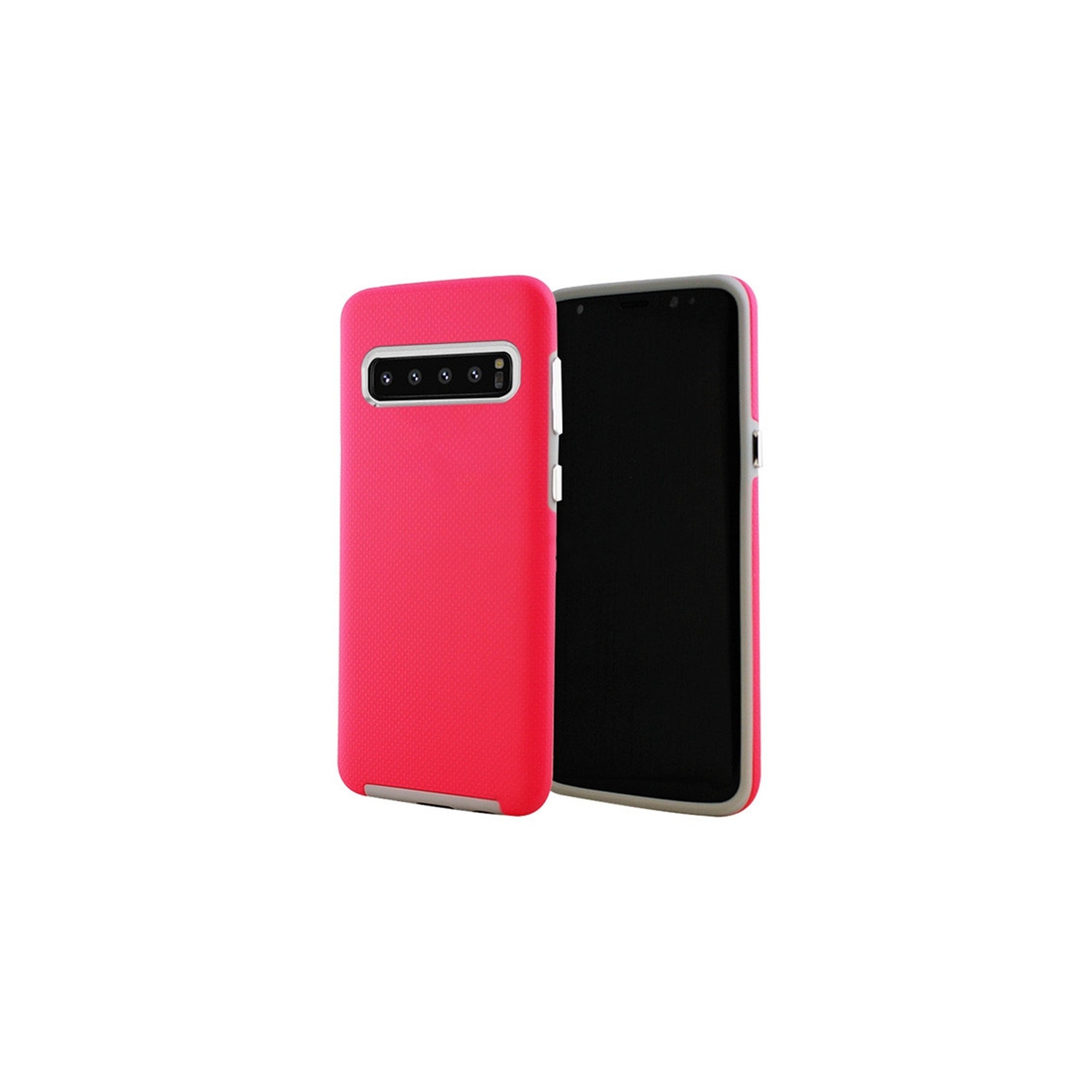 【CSmart】 Slim Fitted Hybrid Hard PC Shell Shockproof Scratch Resistant Case Cover for Samsung Galaxy S10e, Hot Pink
