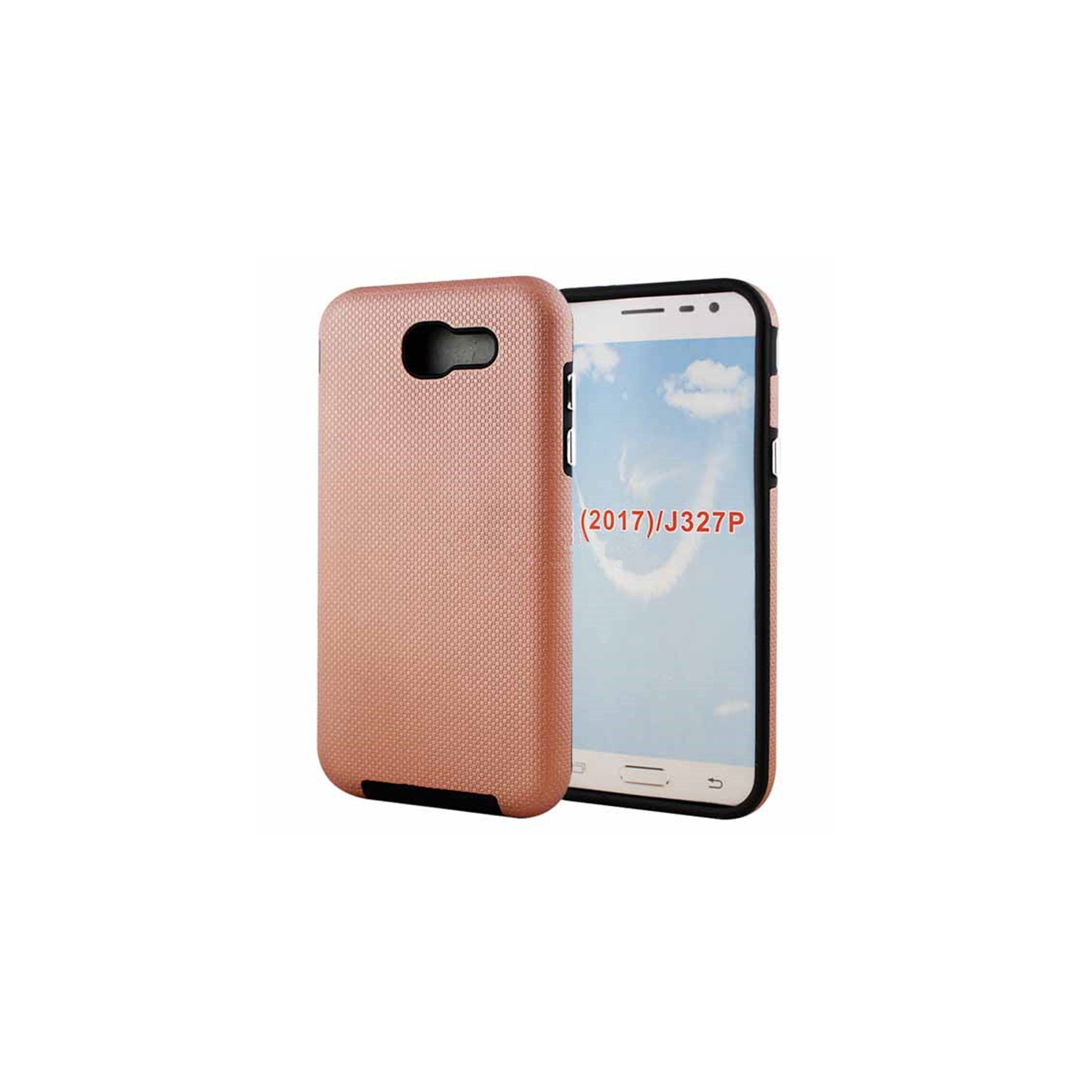 【CSmart】 Slim Fitted Hybrid Hard PC Shell Shockproof Scratch Resistant Case Cover for Samsung Galaxy J3 Prime 2017, Rose Gold