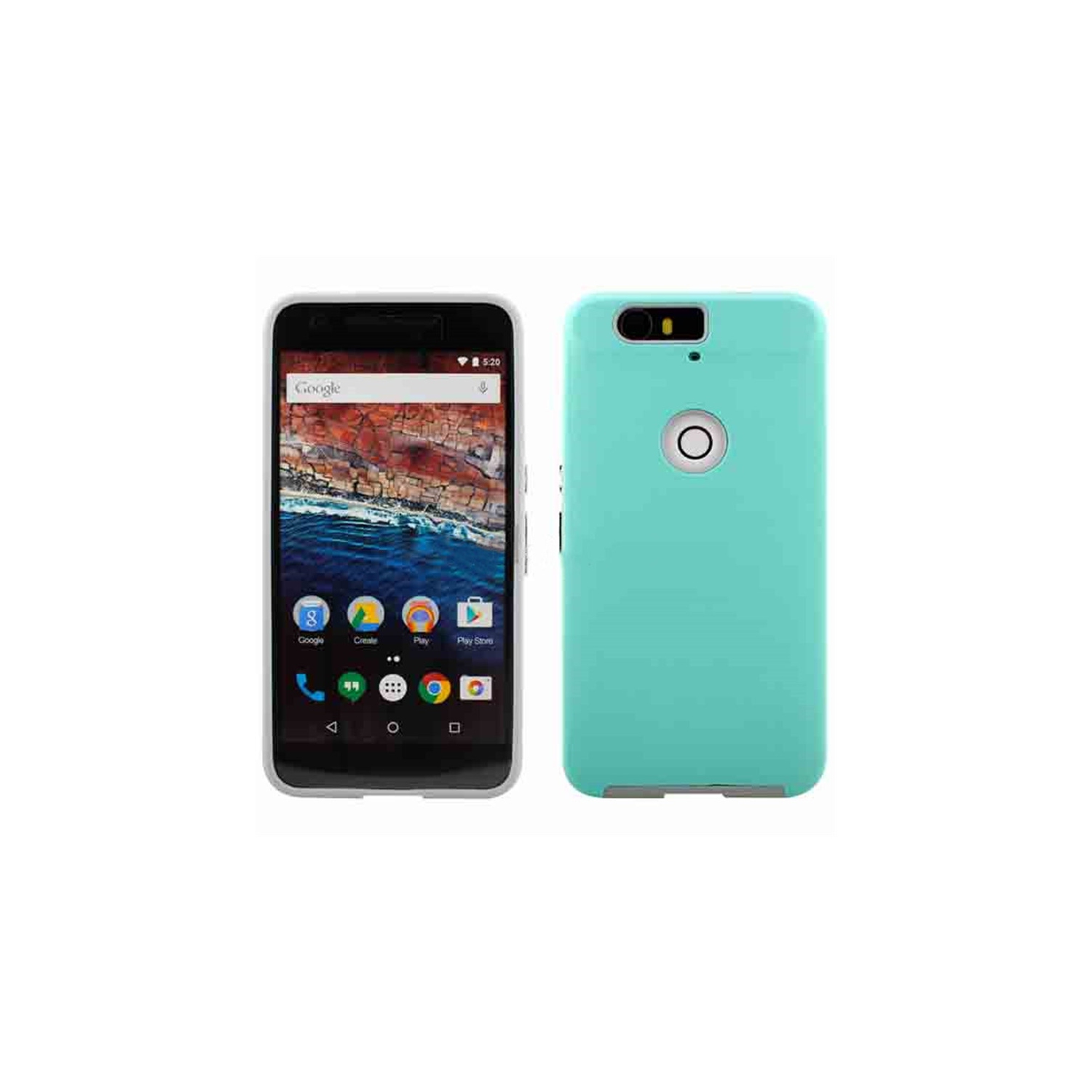 【CSmart】 Slim Fitted Hybrid Hard PC Shell Shockproof Scratch Resistant Case Cover for Huawei Nexus 6P, Mint