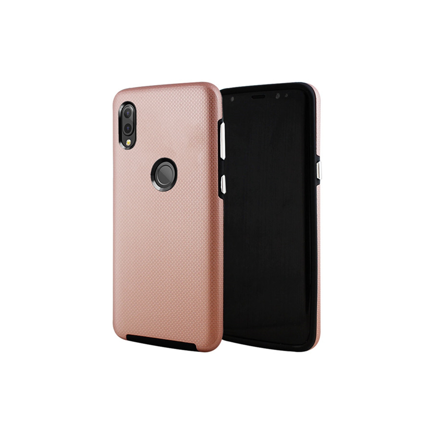 【CSmart】 Slim Fitted Hybrid Hard PC Shell Shockproof Scratch Resistant Case Cover for Samsung Galaxy A20, Rose Gold