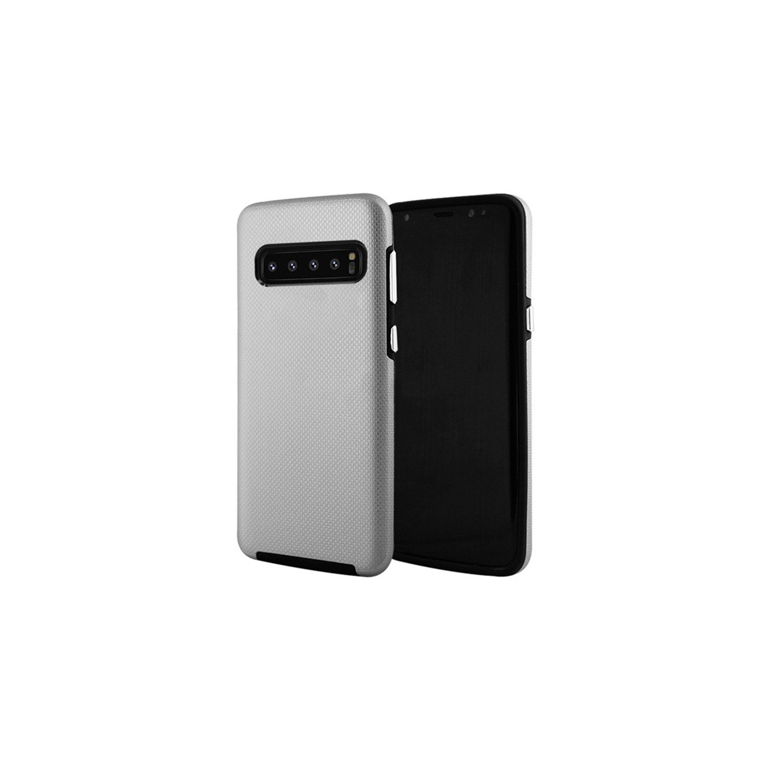 【CSmart】 Slim Fitted Hybrid Hard PC Shell Shockproof Scratch Resistant Case Cover for Samsung Galaxy S10e, Silver