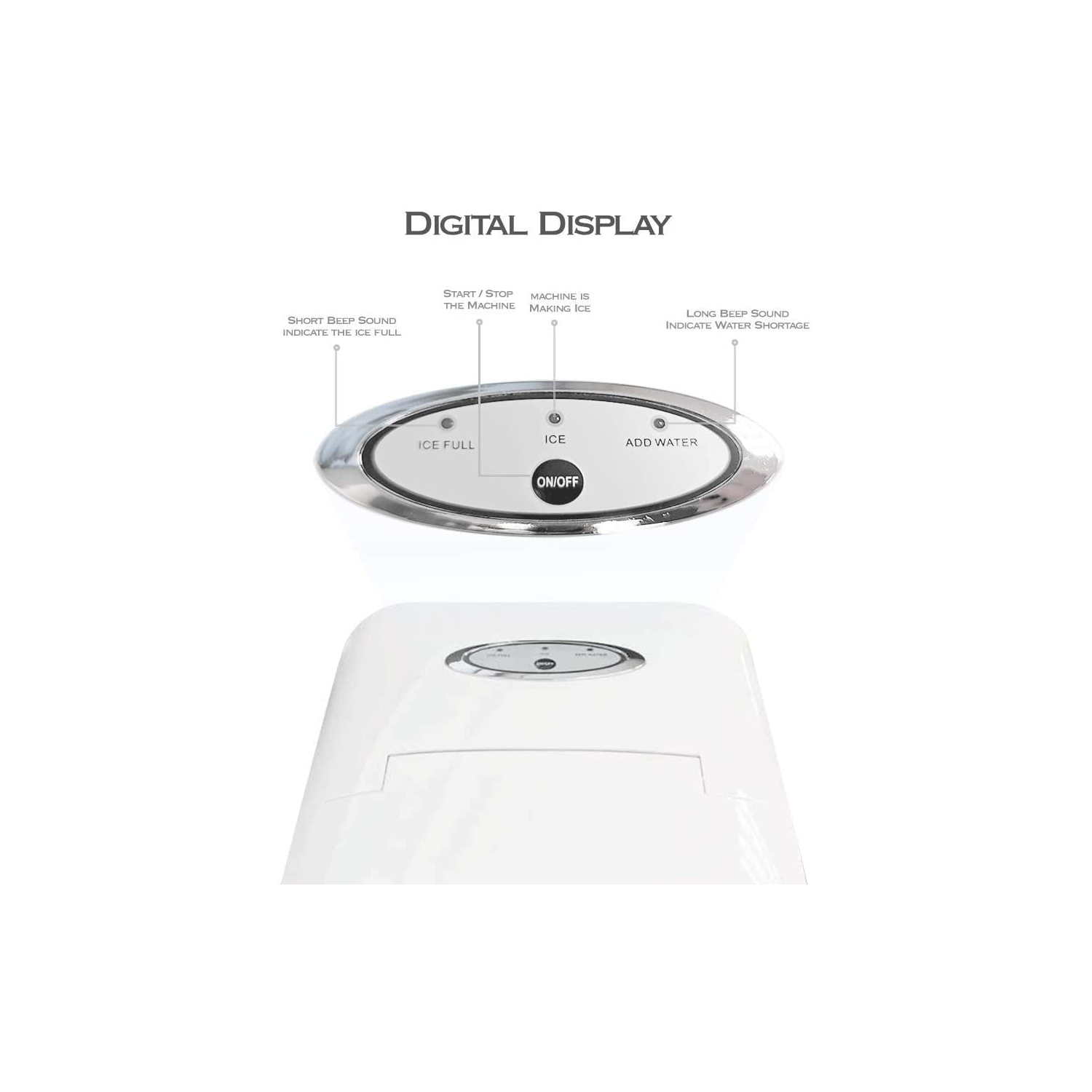 White Countertop Portable Compact Ice Maker Ice Cube Machine, for Home Office Party, Boat RV