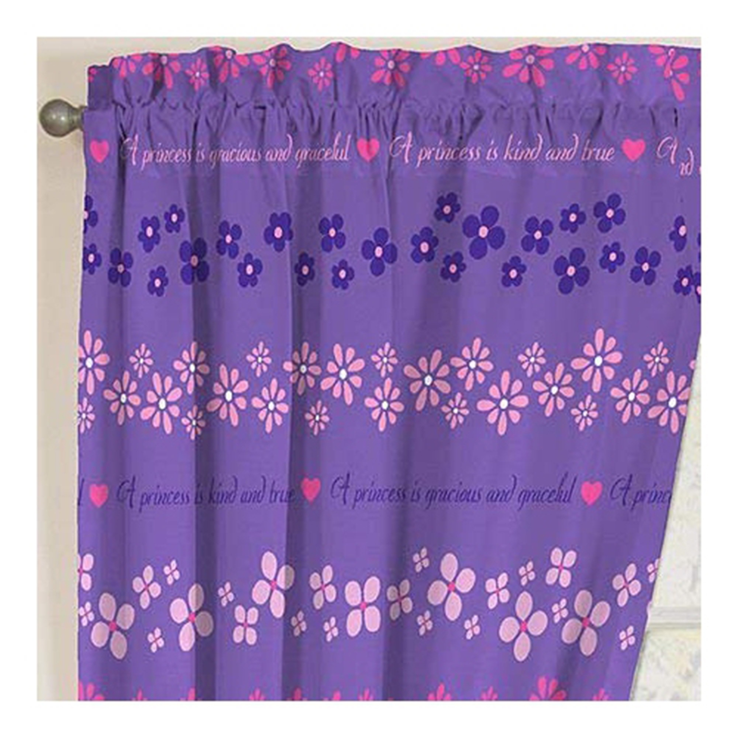 Disney Junior Sofia The First Princess Drapes Kids Window Curtains with Tie Backs- 2 Panels