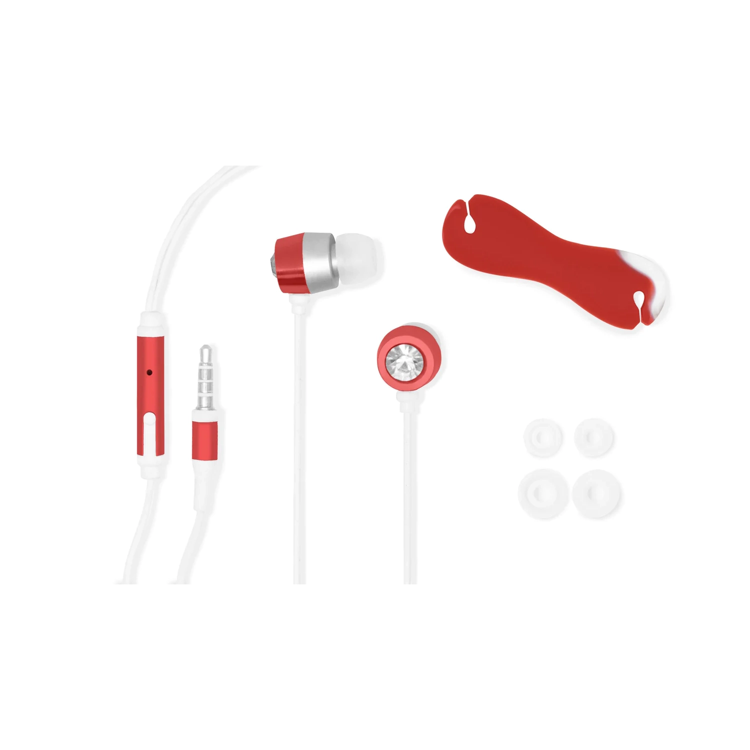 Casque avec bijoux en diamant - Rouge