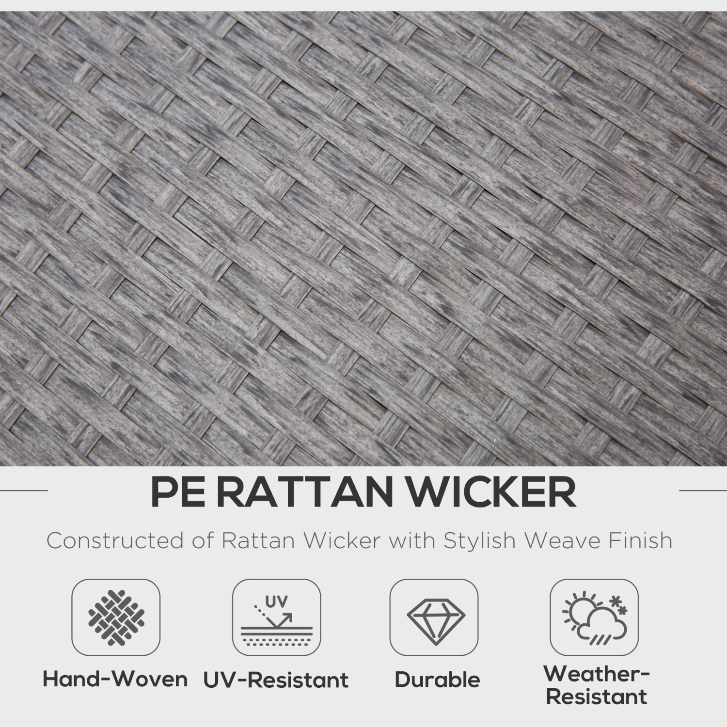 Ensemble de meubles de patio de 4 pièces Outsunny, ensemble de meubles d'extérieur en rotin avec long canapé en L, table à manger et banc pour jardin