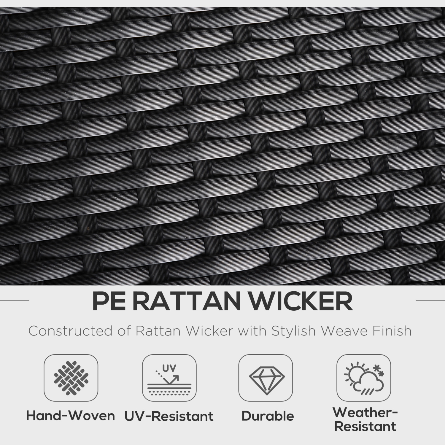 Mobilier de patio Outsunny avec coussins, ensemble de patio modulaire en osier de polyéthylène de 6 pièces avec canapé à trois sièges, 2 fauteuils