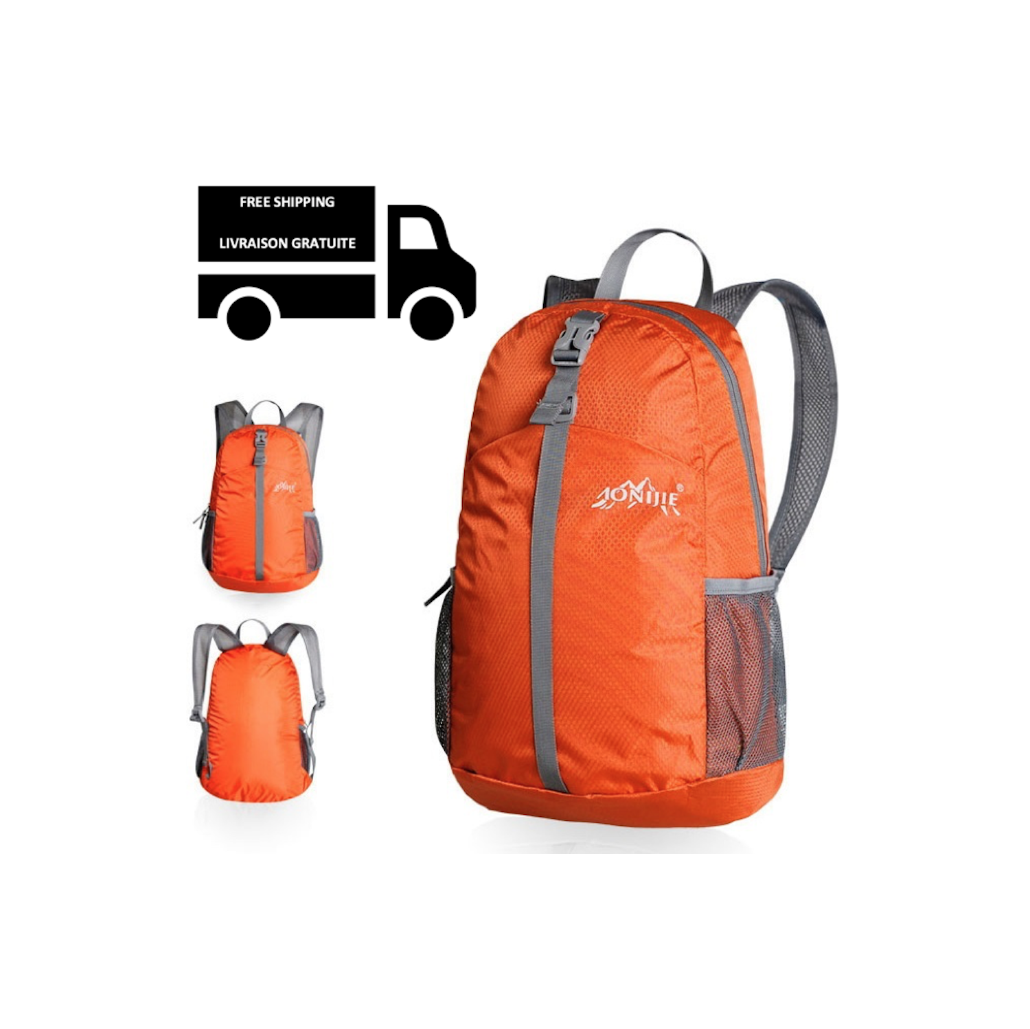 Sac à dos pliable compact léger et repliable Lifestyle de Stimula Sac de sport 20&nbsp;L résistant à l'eau - Orange