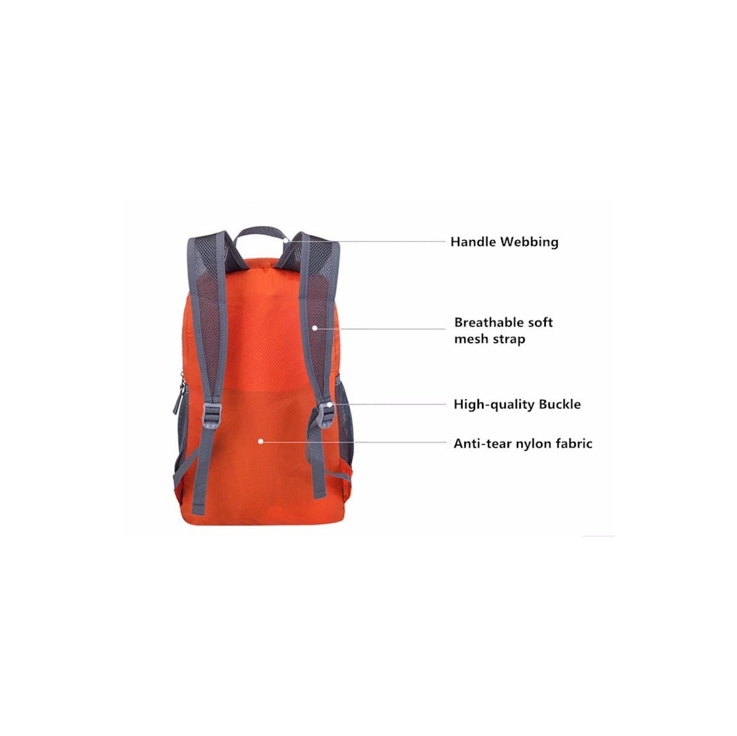 Sac à dos pliable compact léger et repliable Lifestyle de Stimula Sac de sport 20&nbsp;L résistant à l'eau - Orange