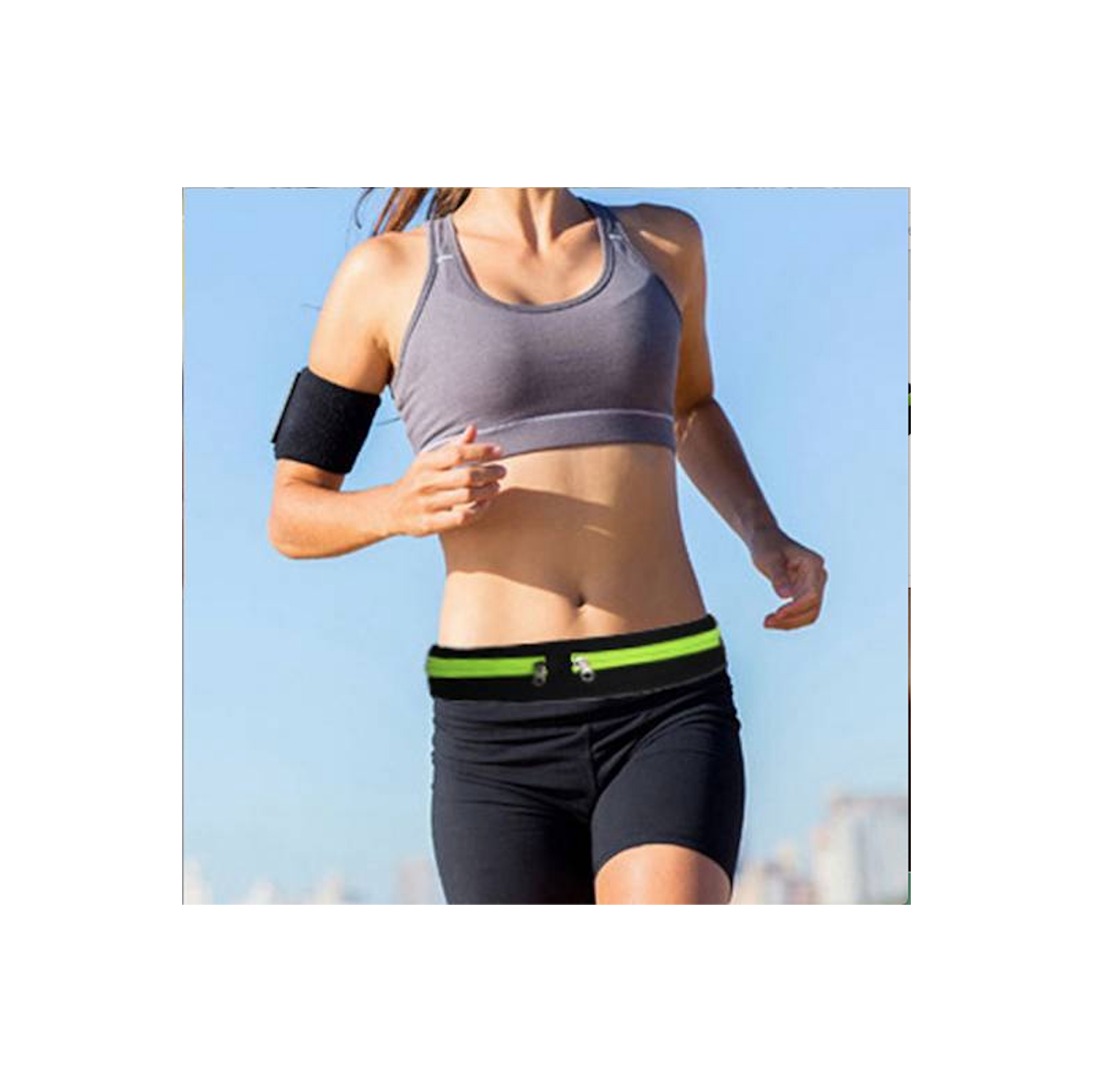 Stimula Lifestyle TOGO Sac de Sport à la Taille, Sac Banane, de Course, Voyage, d'entraînement & Pochette Apple iPhone - Vert