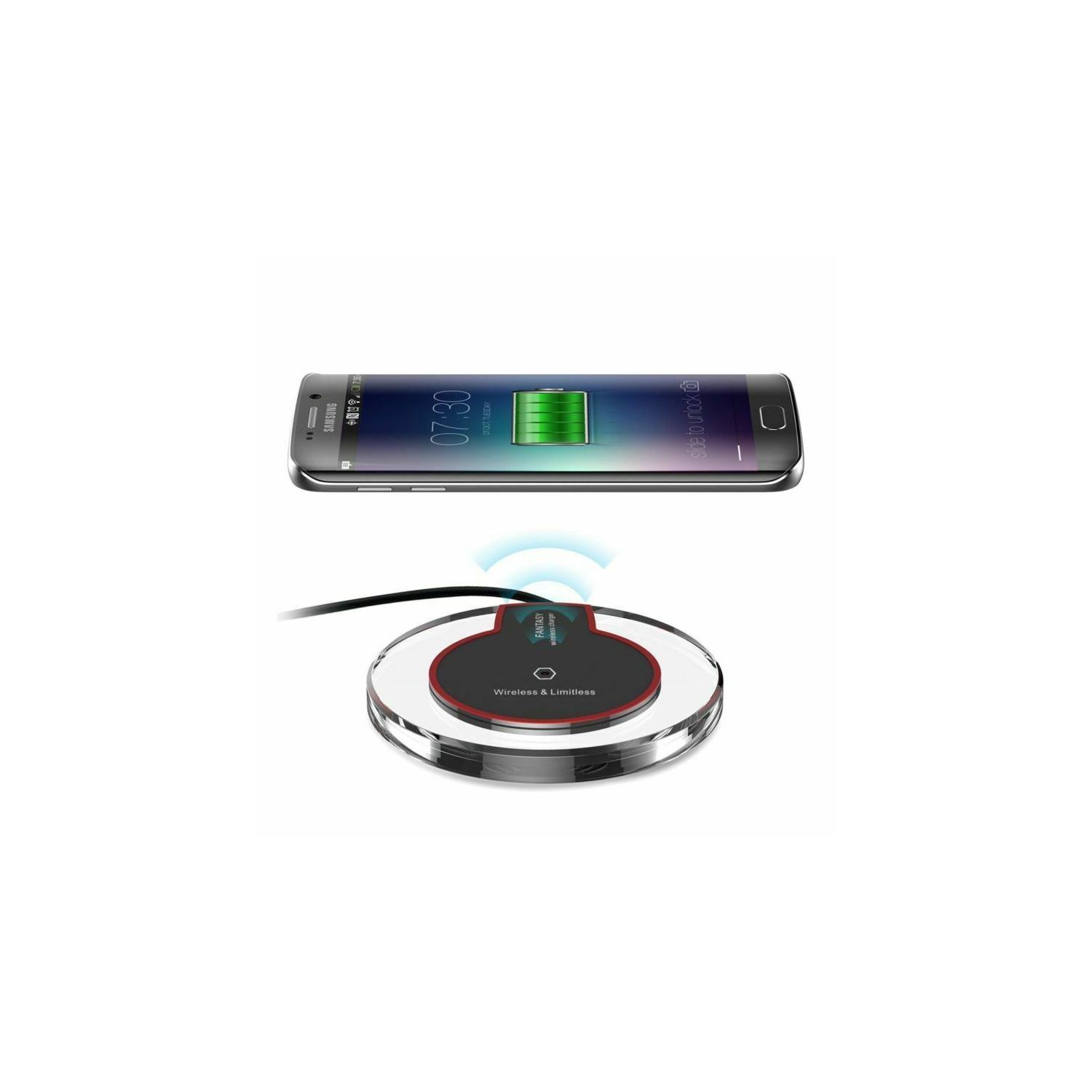 Qi Wireless Charger Slim Pad Ultrathin Fast Charging For iPhone Samsung LG Huawei (Black)