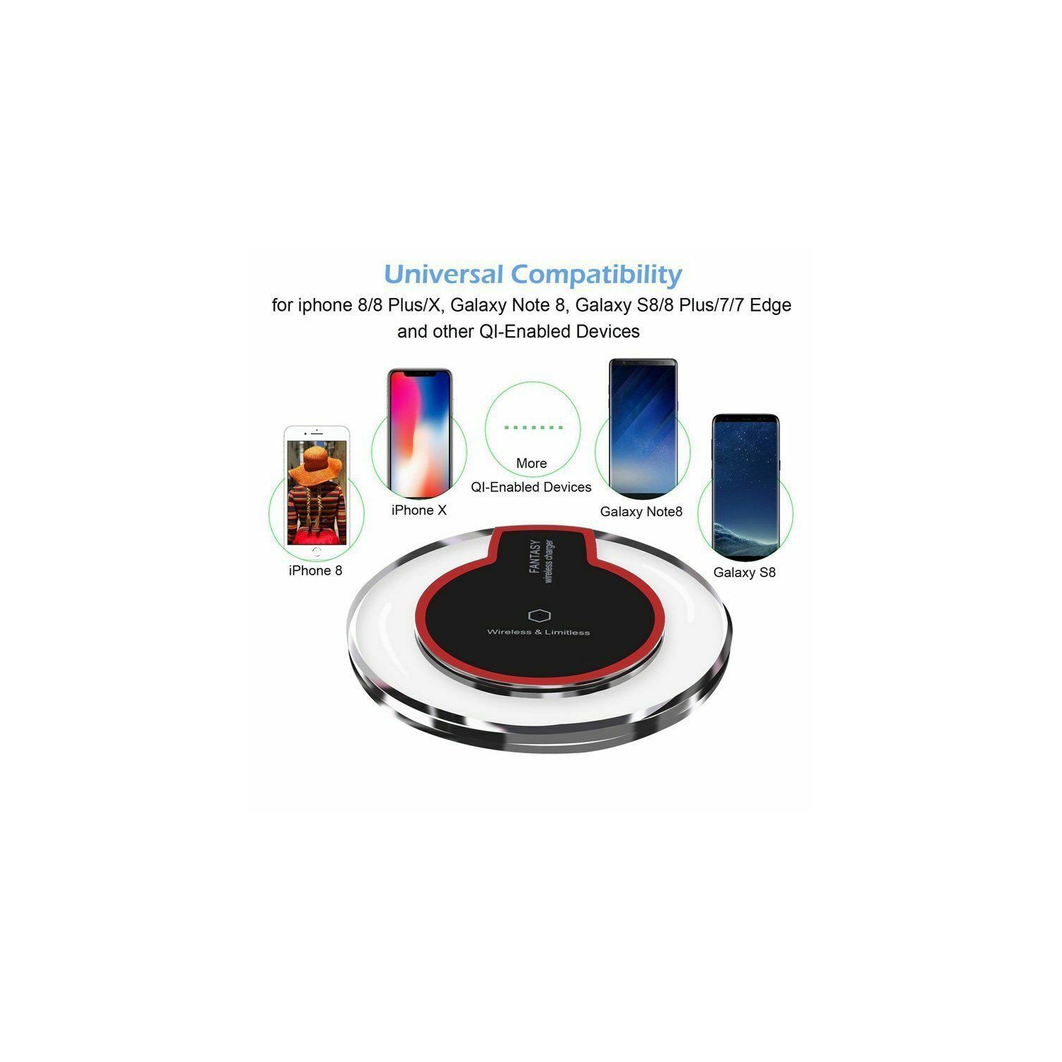 Qi Wireless Charger Slim Pad Ultrathin Fast Charging For iPhone Samsung LG Huawei