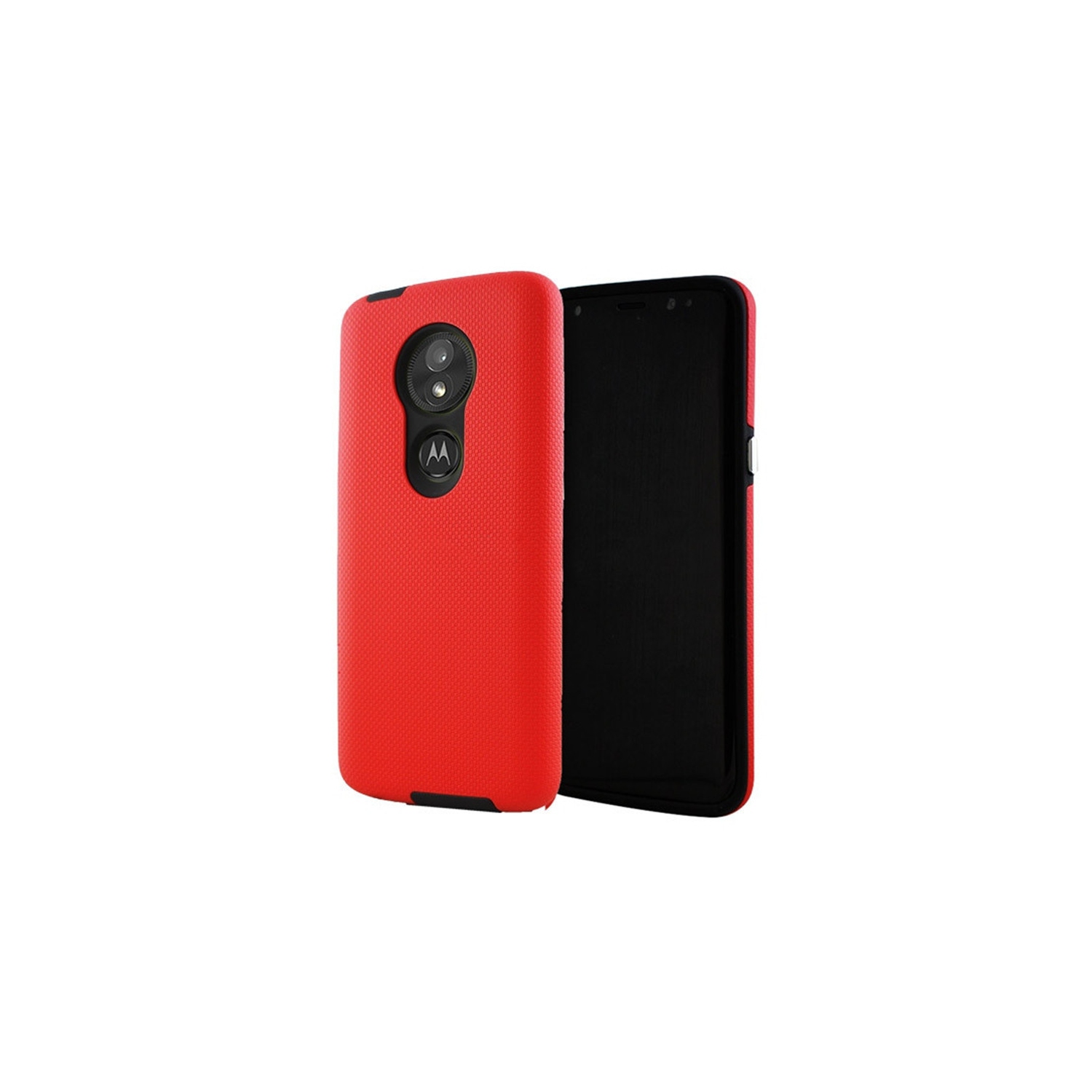 【CSmart】 Slim Fitted Hybrid Hard PC Shell Shockproof Scratch Resistant Case Cover for Motorola Moto E5 Play, Red