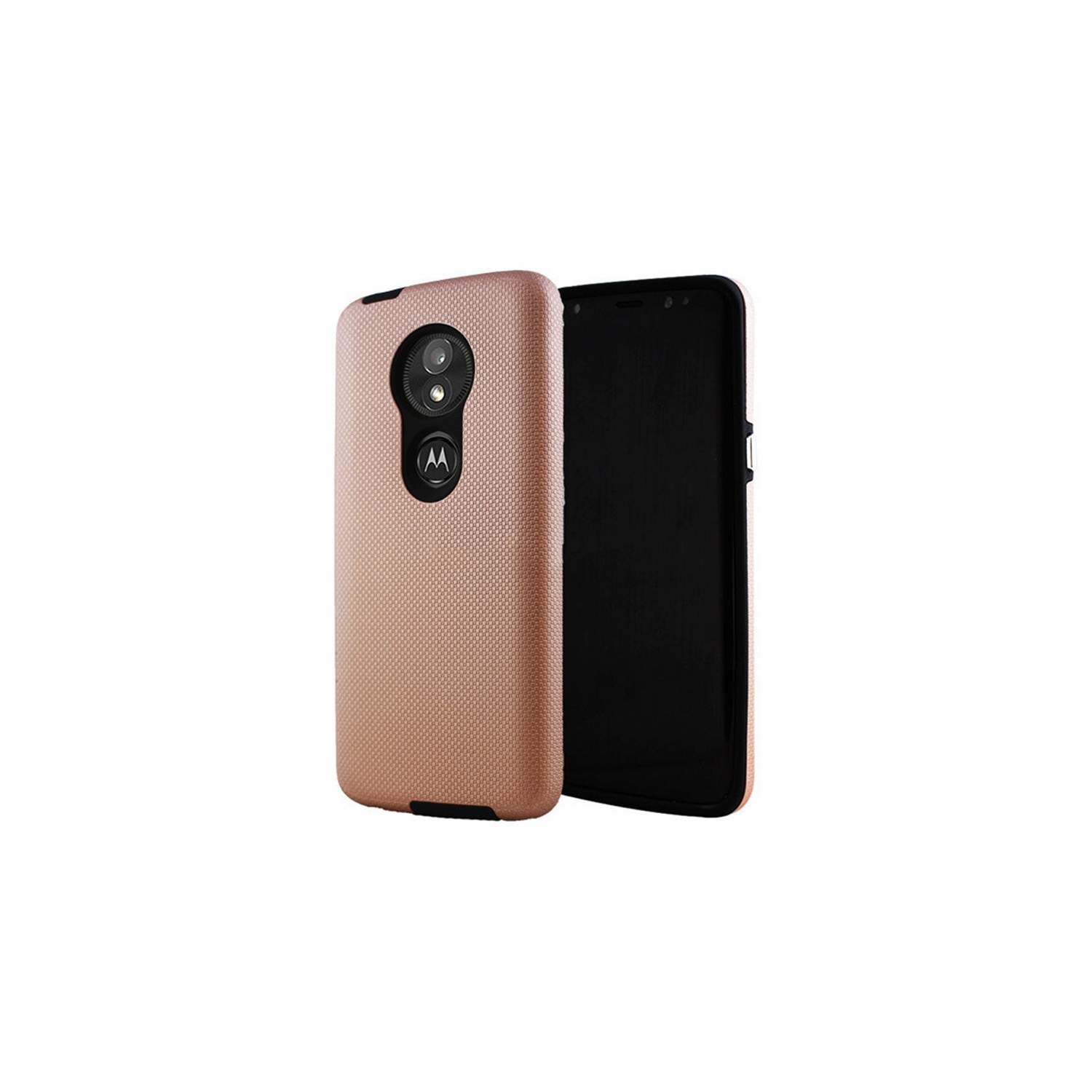 【CSmart】 Slim Fitted Hybrid Hard PC Shell Shockproof Scratch Resistant Case Cover for Motorola Moto G7 Play, Rose Gold
