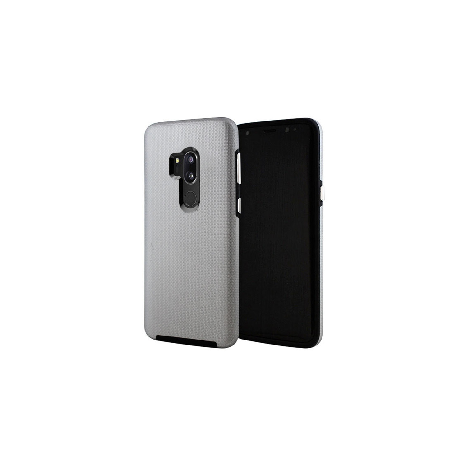 【CSmart】 Slim Fitted Hybrid Hard PC Shell Shockproof Scratch Resistant Case Cover for LG G7 ThinQ / G7 One, Silver