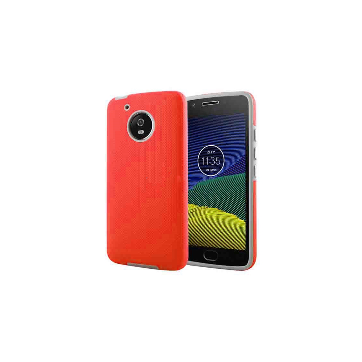 【CSmart】 Slim Fitted Hybrid Hard PC Shell Shockproof Scratch Resistant Case Cover for Motorola Moto Z3 Play, Red