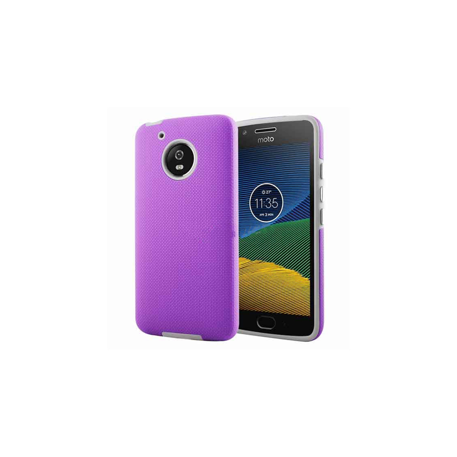 【CSmart】 Slim Fitted Hybrid Hard PC Shell Shockproof Scratch Resistant Case Cover for Motorola Moto Z3 Play, Purple
