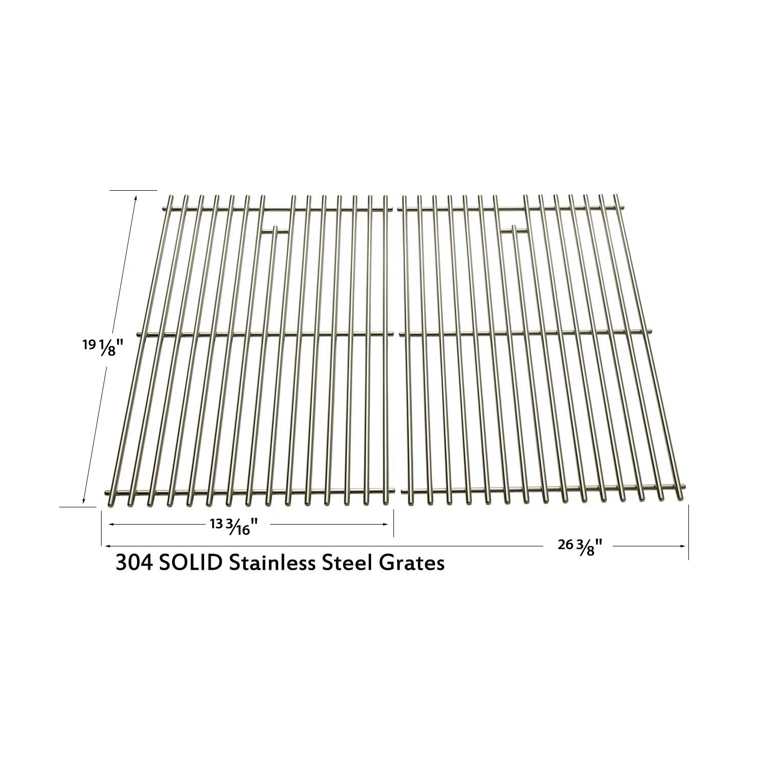 Stainless Cooking Grid For Broil King 989-87, Broil-Mate 735269, 735289, 738289, 738989, Broil-Mate 735269 Models, Set of 2