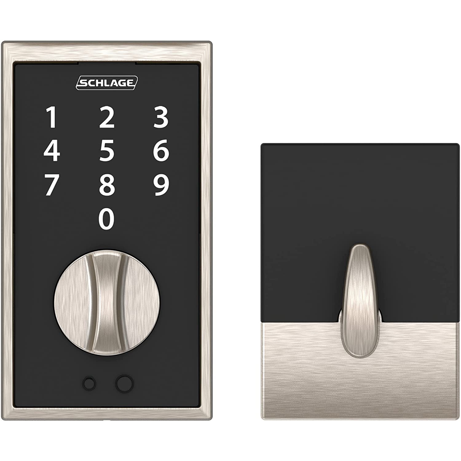 Schlage Touchscreen Deadbolt Century Escutcheon Satin Nickel