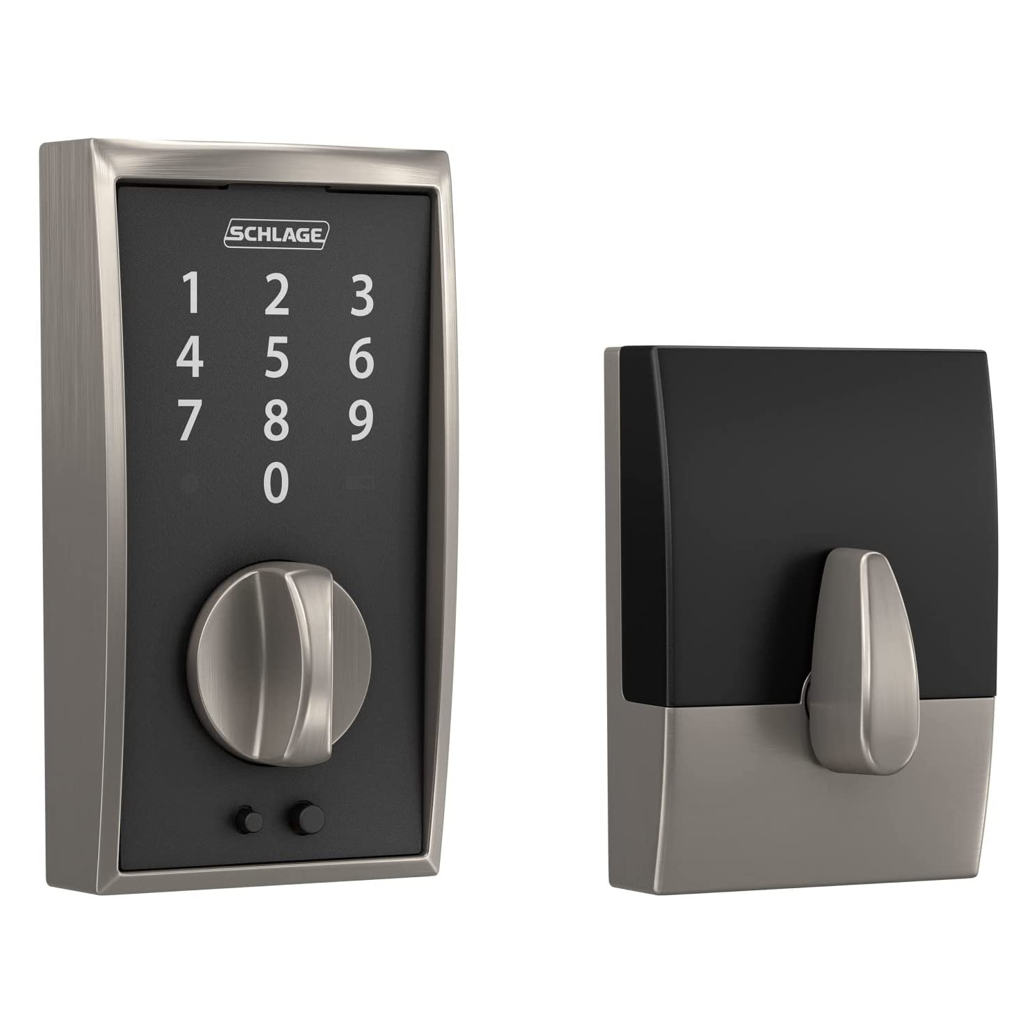 Schlage Touchscreen Deadbolt Century Escutcheon Satin Nickel