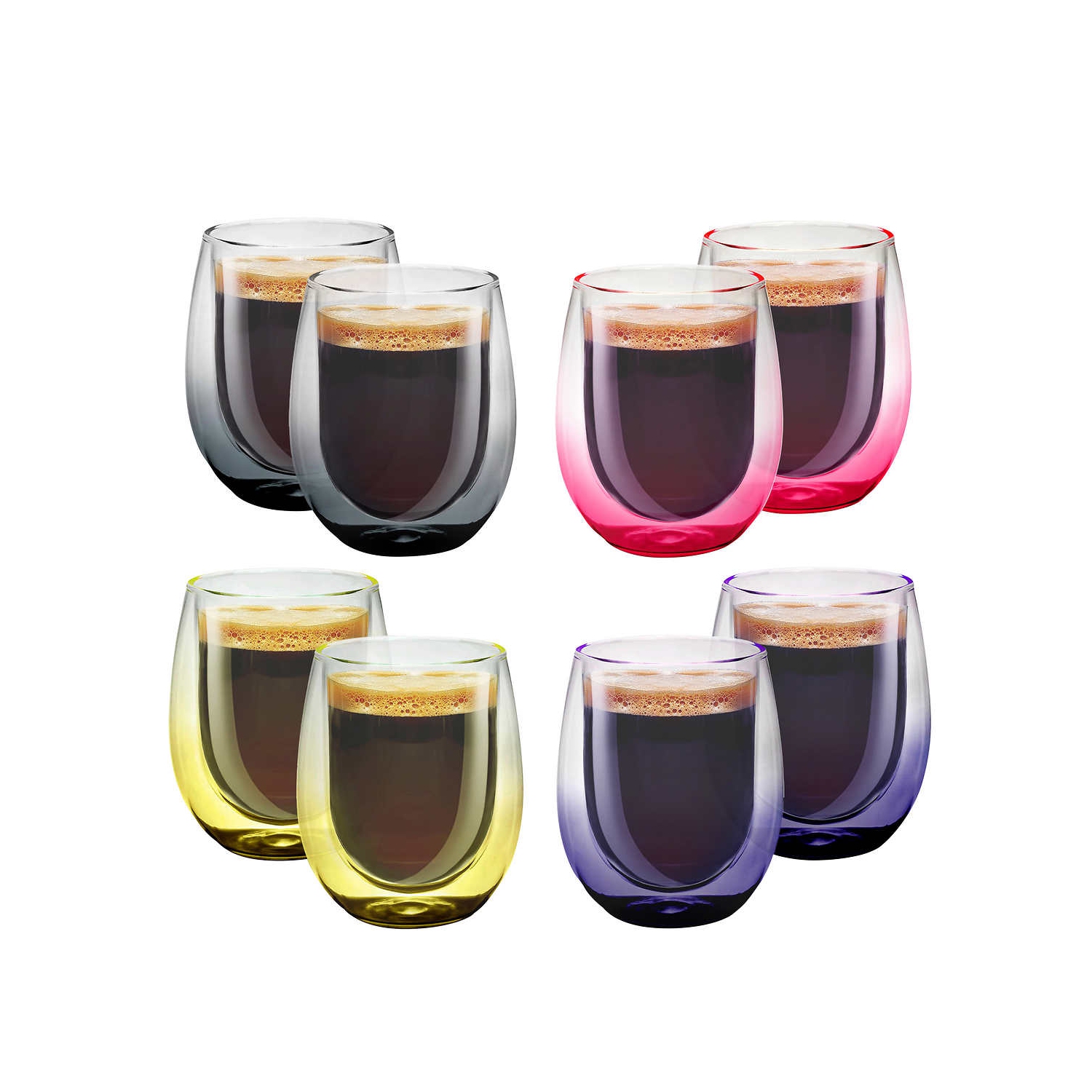 Espresso Glass Double Wall Mug 4PC 80ML Barista