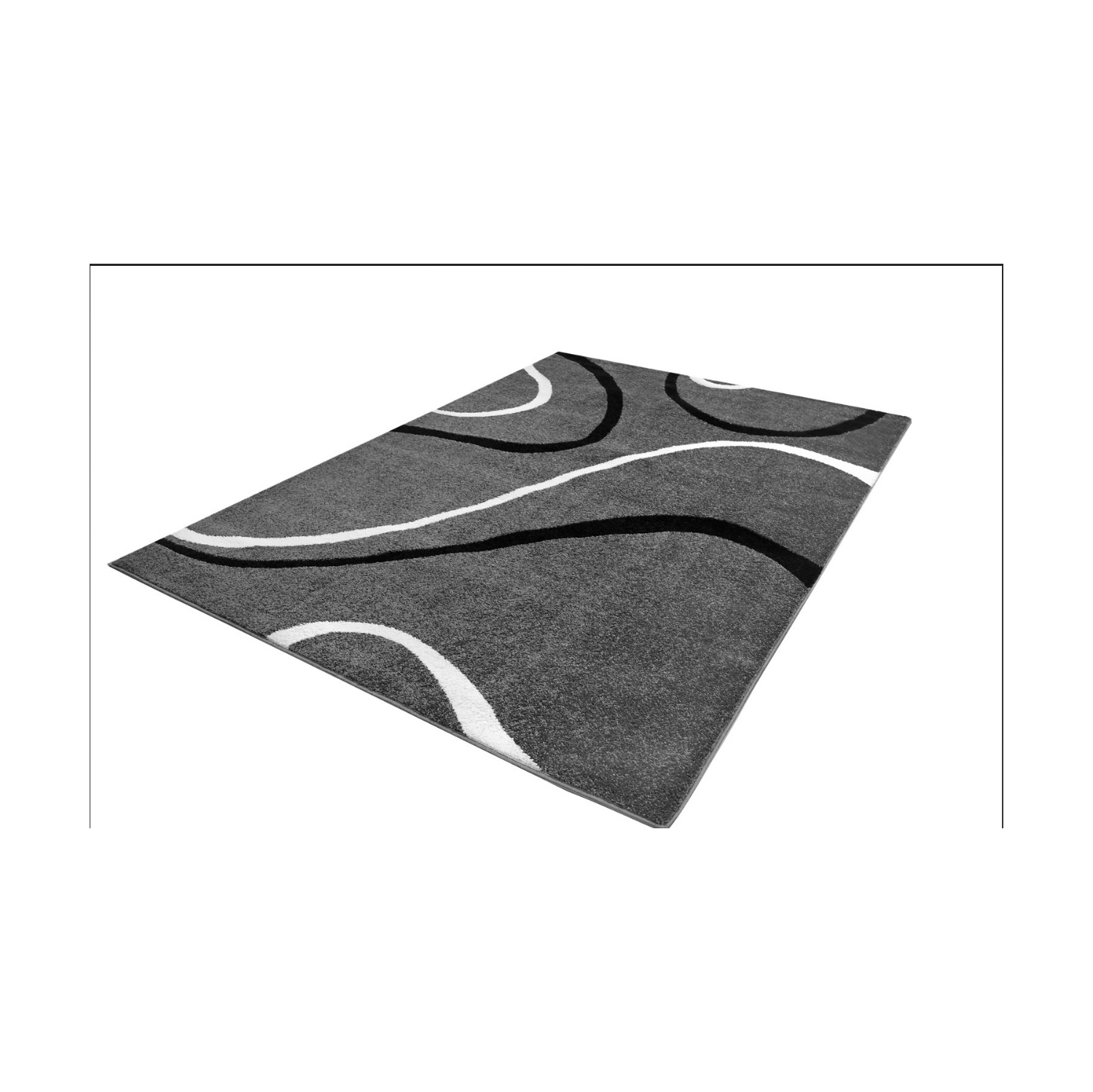 Ladole – Tapis décoratif en spirale moderne et durable, 7 pi 8 po x 10 pi 4 po