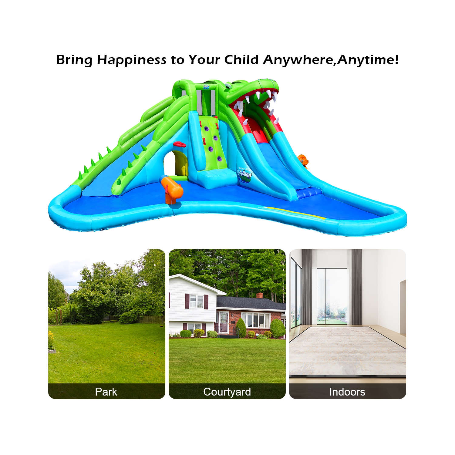 Aire de jeu aquatique gonflable Costway – Crocodile