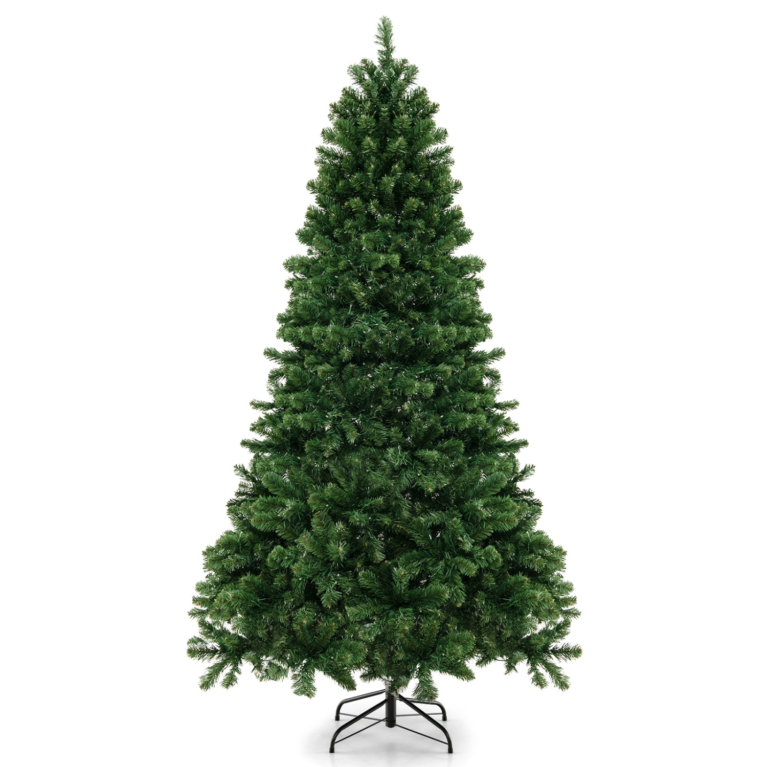 Costway 6 FT Artificial Xmas Tree with 821 PVC Branch Tips 560 Warm White LED Lights