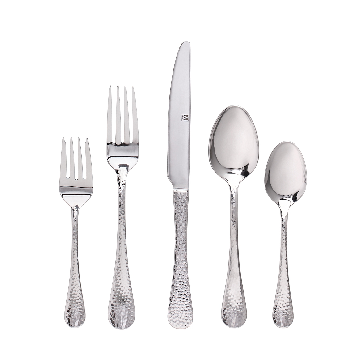 Flatware Hammered Stainless Steel 20PC Set Polaris