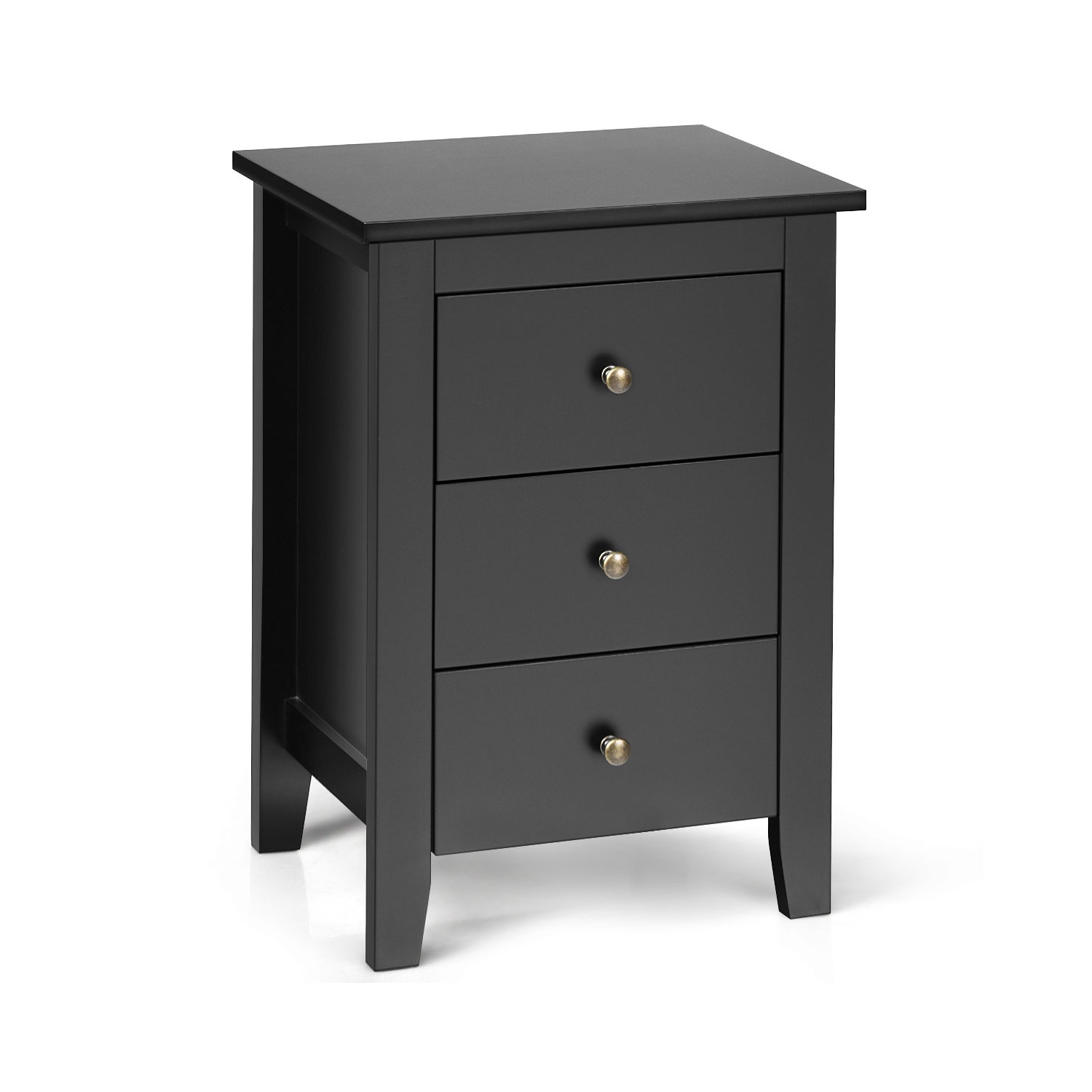 Table de chevet à côté de canapé avec armoire à 3 tiroirs de Costway, noir