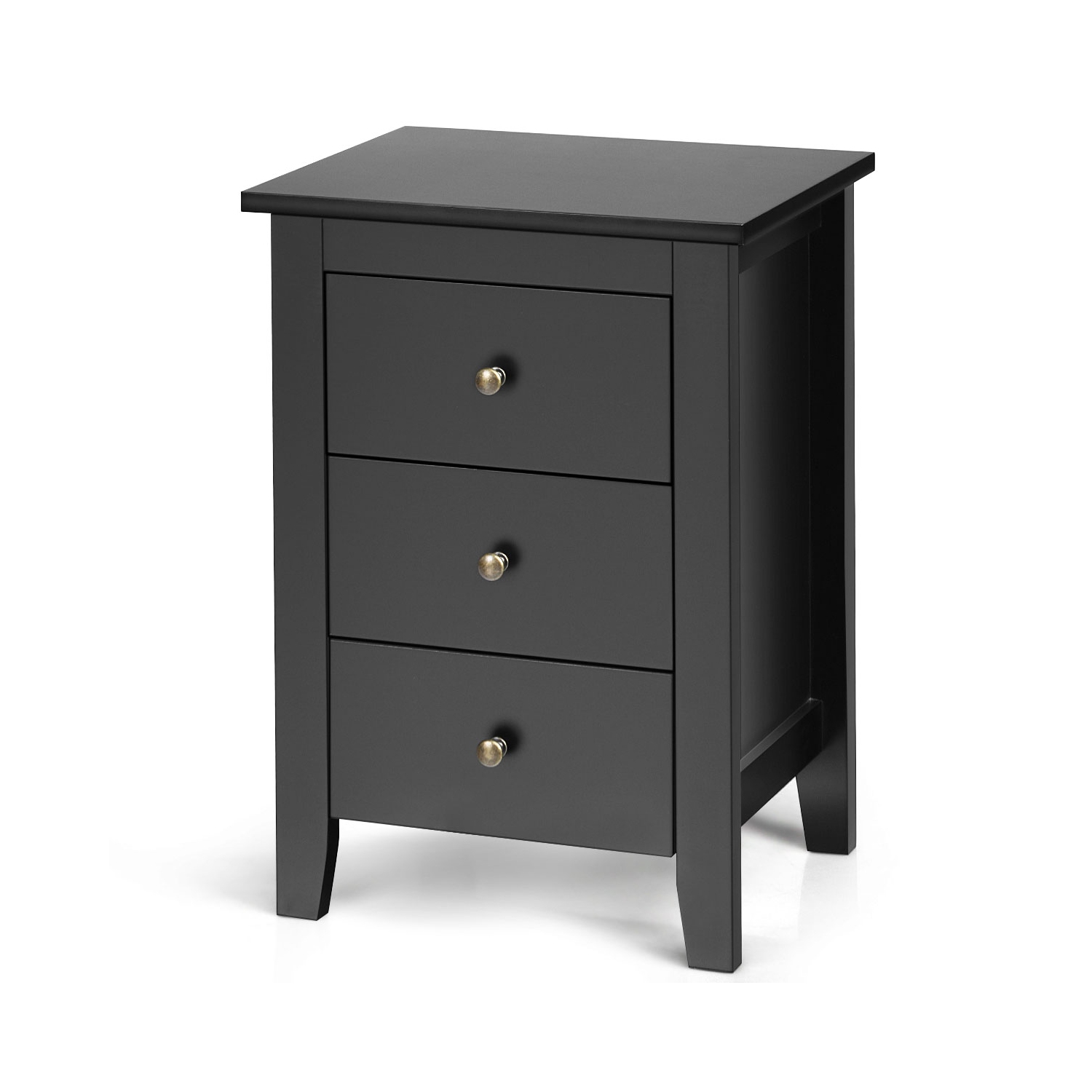 Table de chevet à côté de canapé avec armoire à 3 tiroirs de Costway, noir